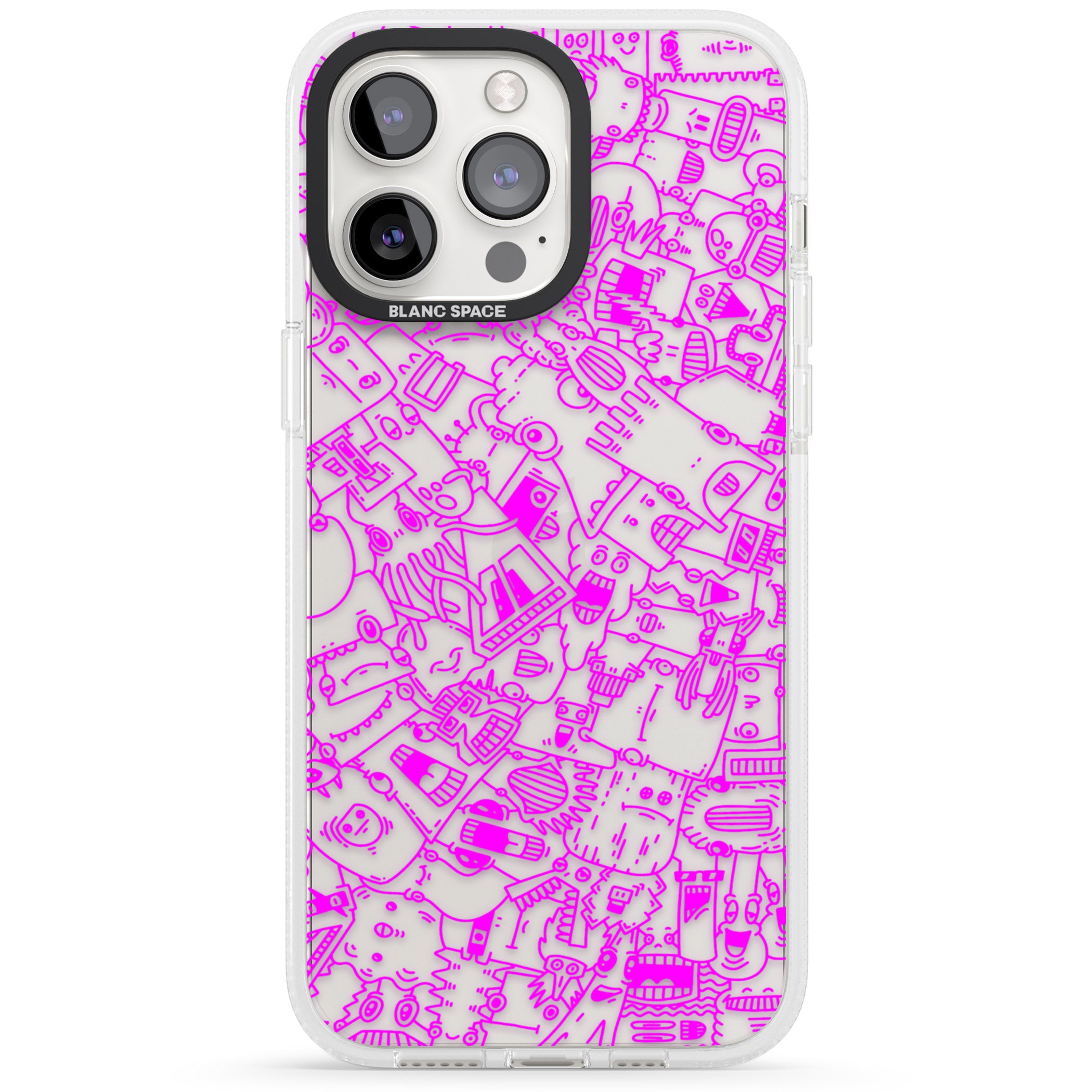 Pink Pals iPhone 15 Pro Max / 15 Pro / 14 Pro Max / 14 Pro / 13 Pro Clear Case Impact Air - Blanc Space