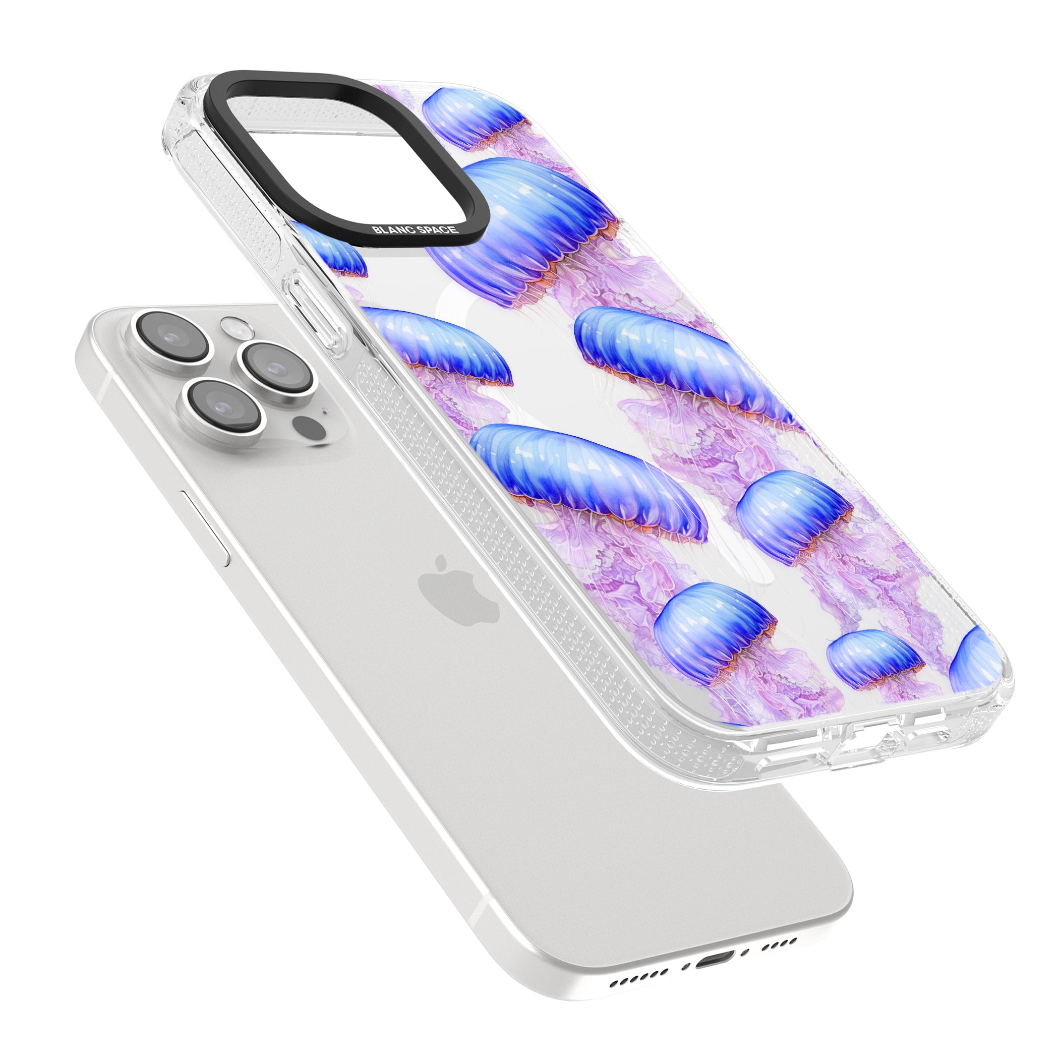 Jellyfish iPhone 15 Pro Max / 15 Pro / 14 Pro Max / 14 Pro / 13 Pro Clear Case Impact Air - Blanc Space
