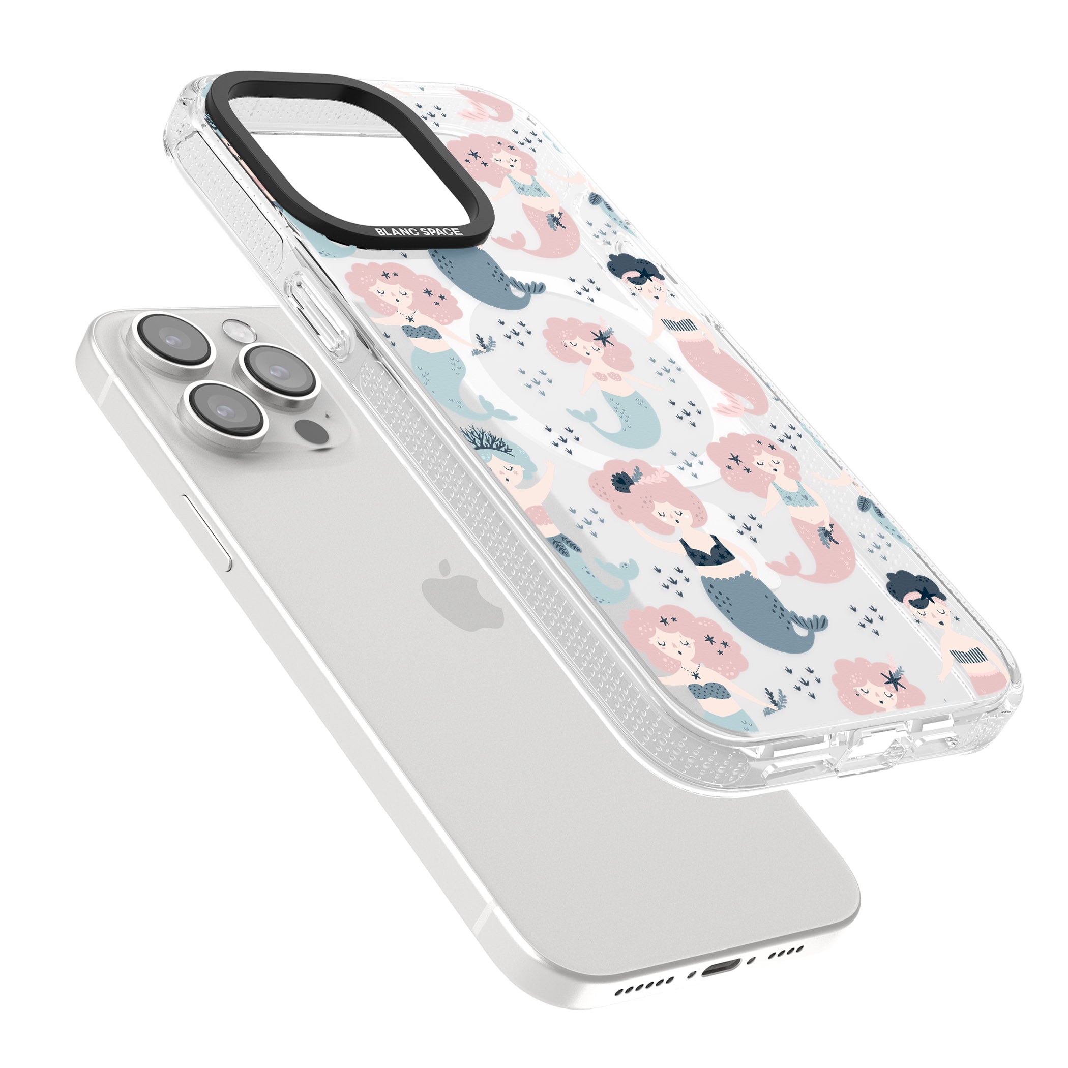 Under The Sea Mermaids (Clear) iPhone 15 Pro Max / 15 Pro / 14 Pro Max / 14 Pro / 13 Pro Clear Case Impact Air - Blanc Space