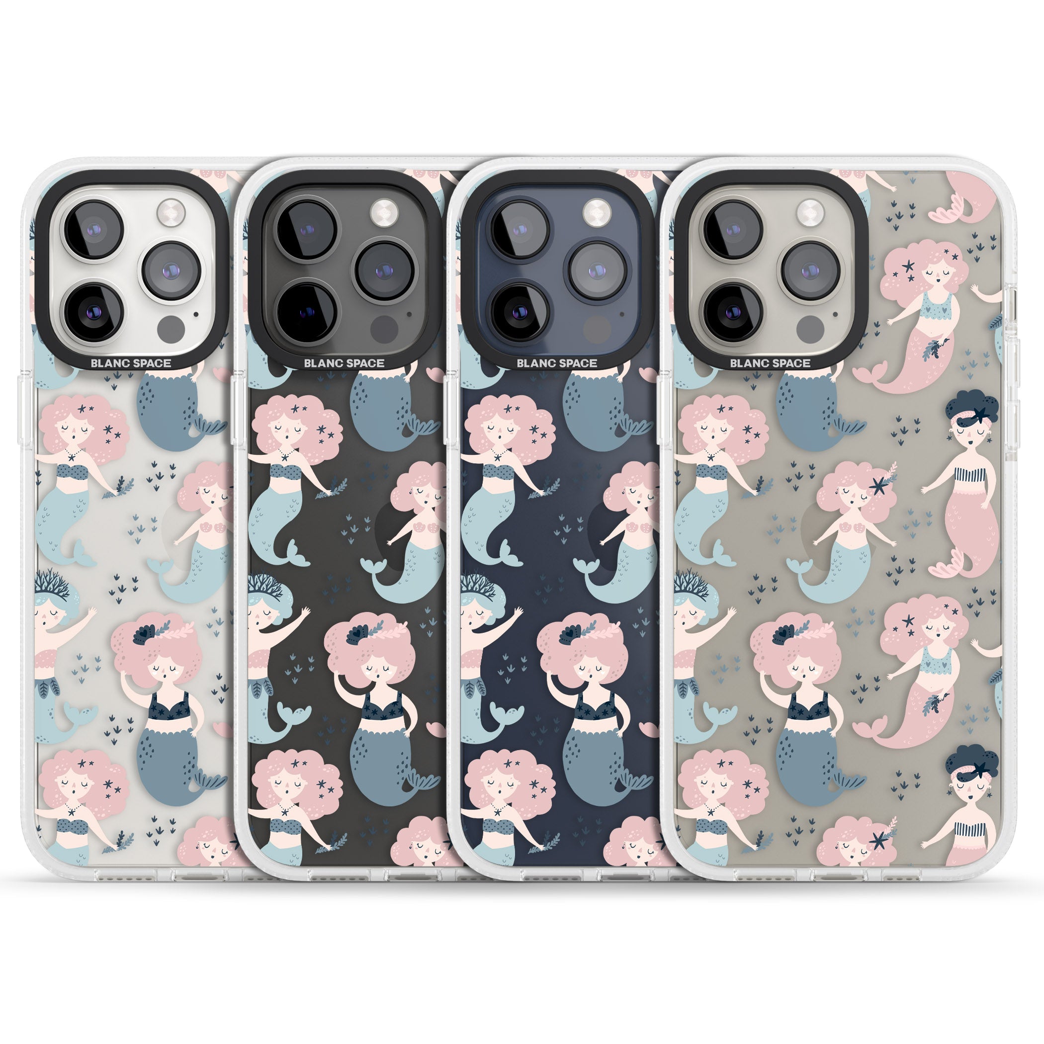 Under The Sea Mermaids (Clear) iPhone 15 Pro Max / 15 Pro / 14 Pro Max / 14 Pro / 13 Pro Clear Case Impact Air - Blanc Space