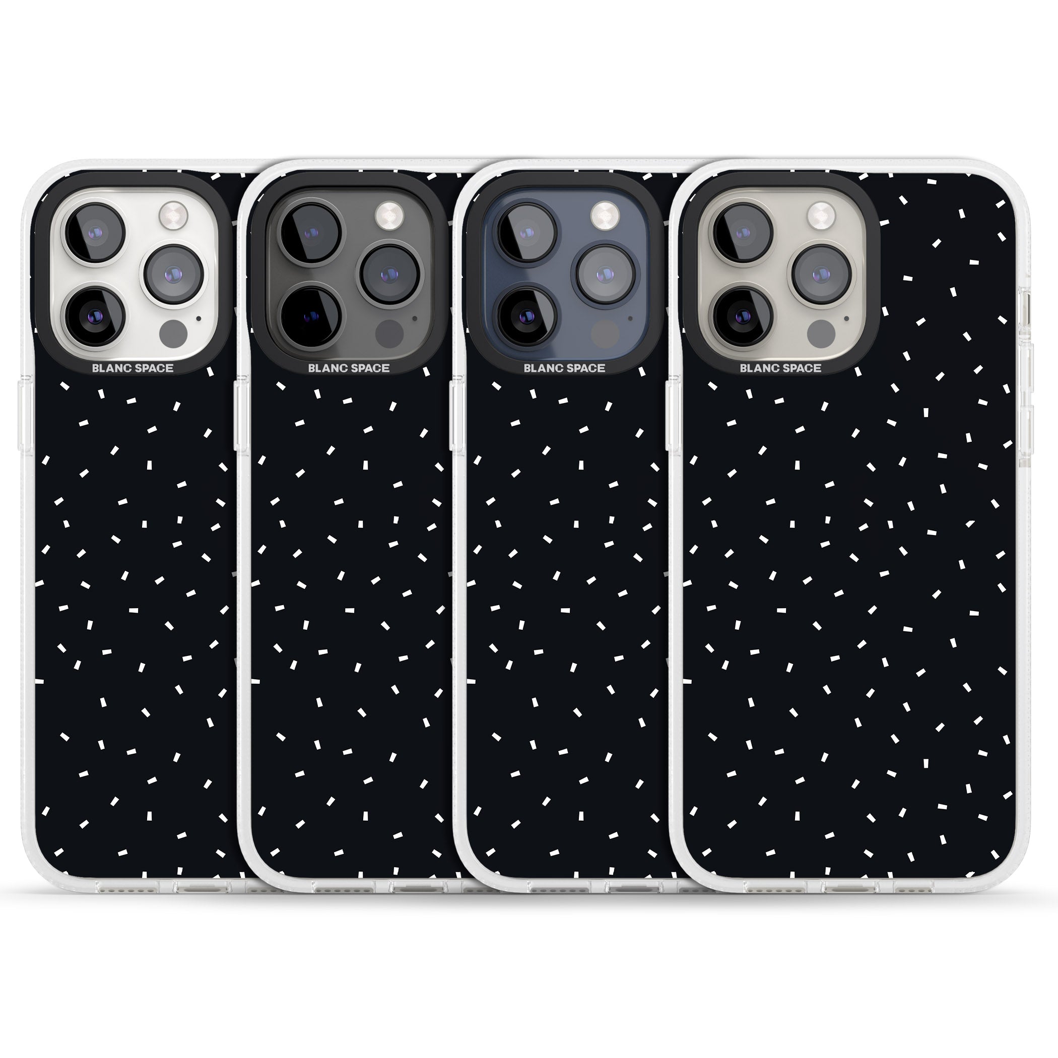 Confetti (Black) iPhone 15 Pro Max / 15 Pro / 14 Pro Max / 14 Pro / 13 Pro Clear Case Impact Air - Blanc Space