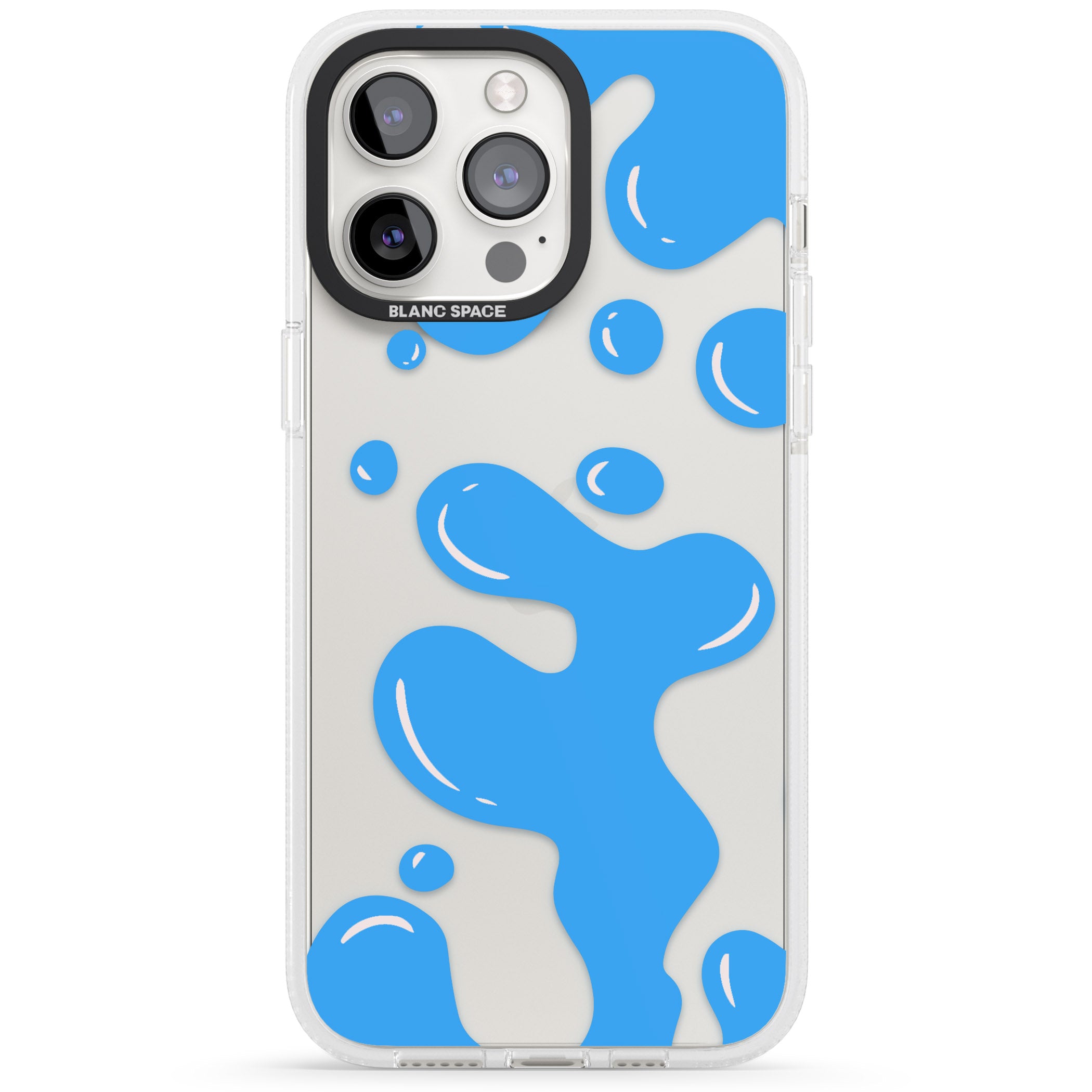 Blue Lava Lamp iPhone 15 Pro Max / 15 Pro / 14 Pro Max / 14 Pro / 13 Pro Clear Case Impact Air - Blanc Space