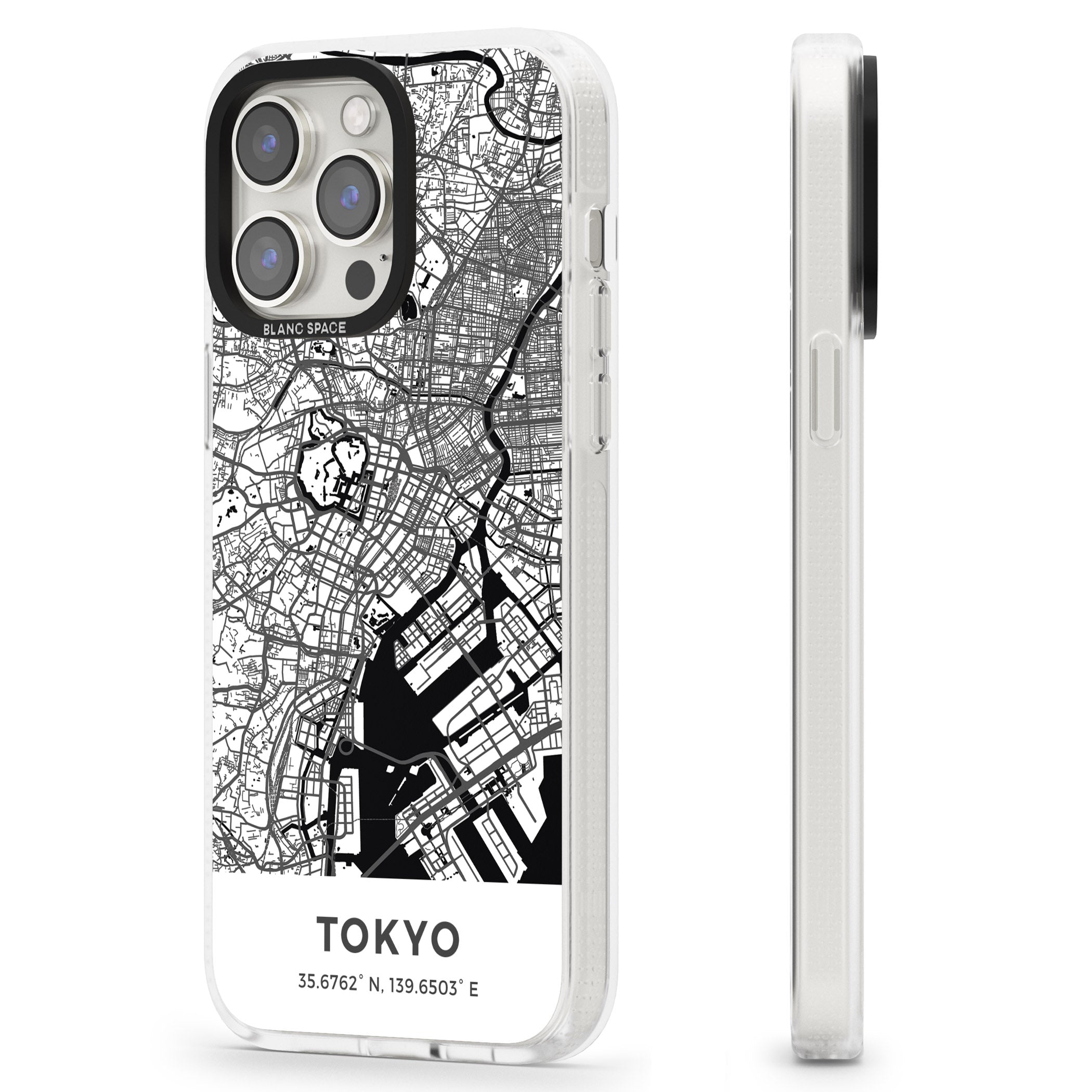 Map of Tokyo, Japan iPhone 15 Pro Max / 15 Pro / 14 Pro Max / 14 Pro / 13 Pro Clear Case Impact Air - Blanc Space