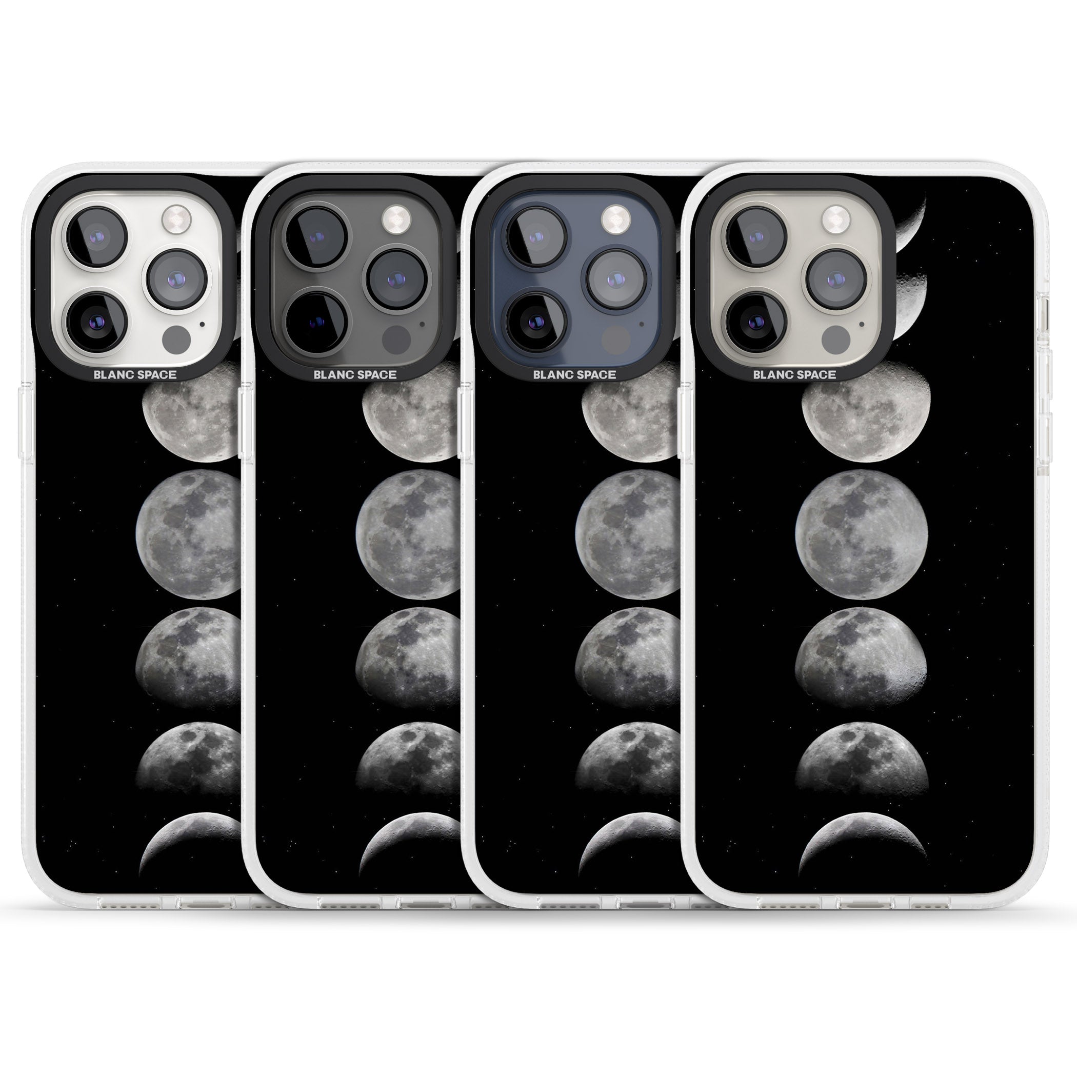 Phases Of The Moon iPhone 15 Pro Max / 15 Pro / 14 Pro Max / 14 Pro / 13 Pro Clear Case Impact Air - Blanc Space