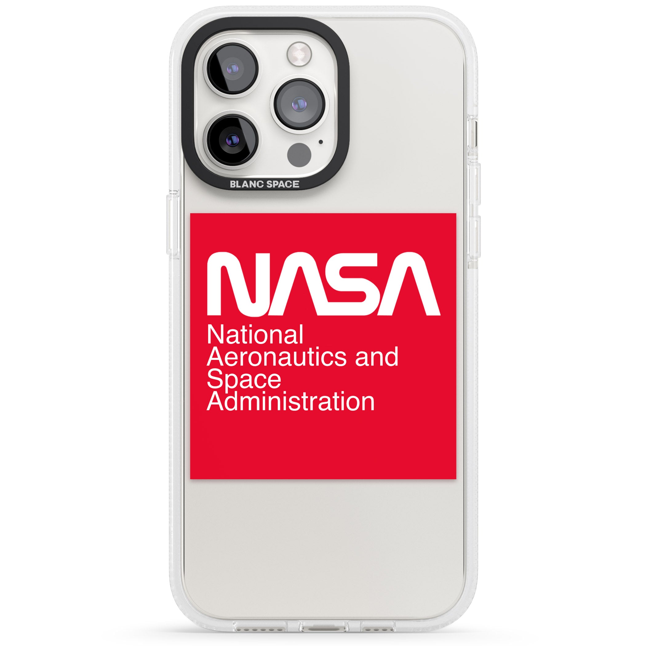 NASA The Worm Box iPhone 15 Pro Max / 15 Pro / 14 Pro Max / 14 Pro / 13 Pro Clear Case Impact Air - Blanc Space