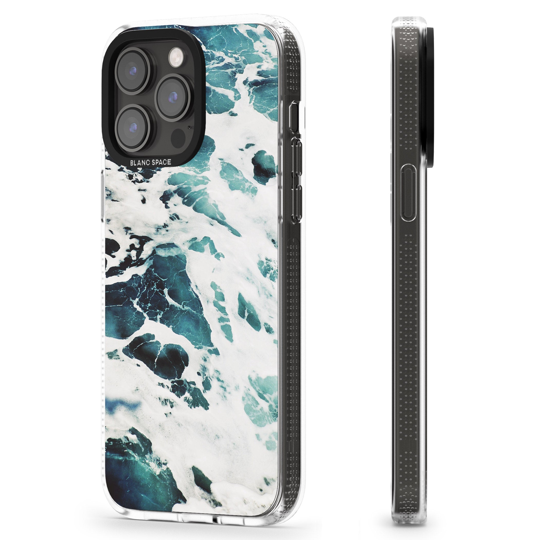 Ocean Waves Photograph iPhone 15 Pro Max / 15 Pro / 14 Pro Max / 14 Pro / 13 Pro Clear Case Impact Air - Blanc Space