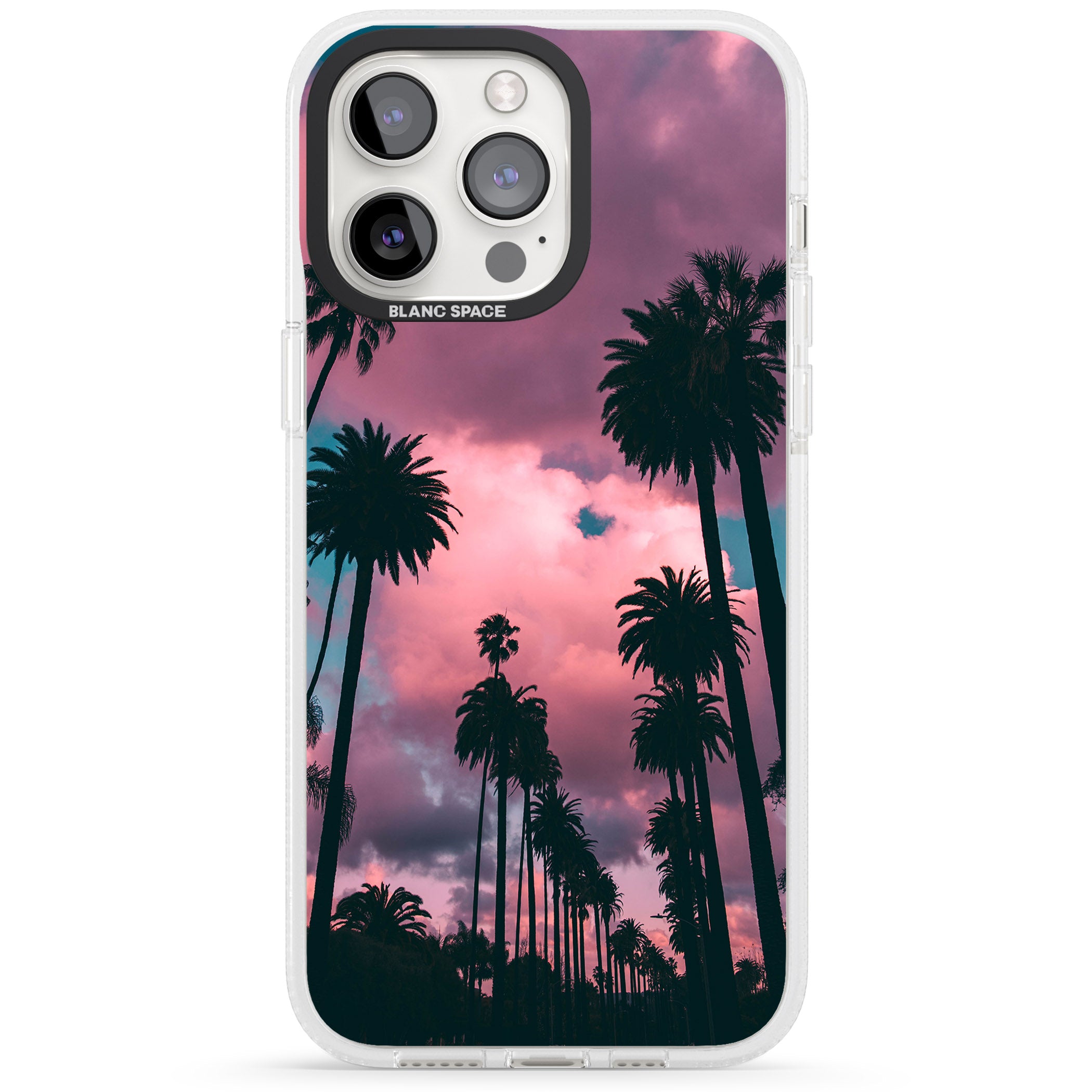 Palm Tree Sunset Photograph iPhone 15 Pro Max / 15 Pro / 14 Pro Max / 14 Pro / 13 Pro Clear Case Impact Air - Blanc Space