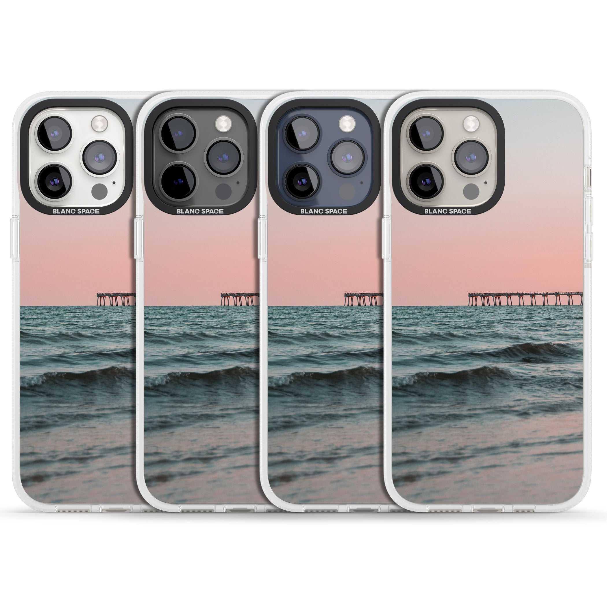 Beach Pier Photograph iPhone 15 Pro Max / 15 Pro / 14 Pro Max / 14 Pro / 13 Pro Clear Case Impact Air - Blanc Space