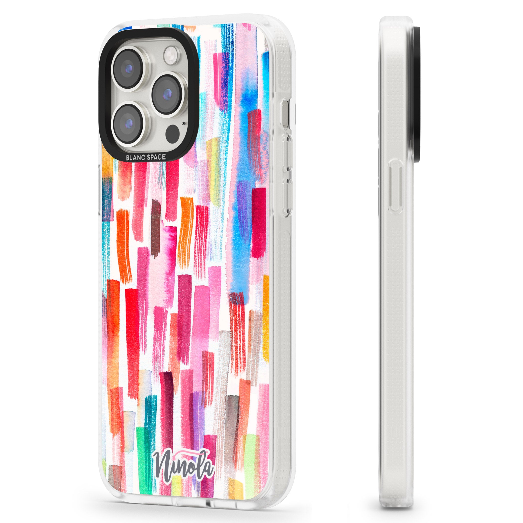 Colorful Brushstrokes iPhone 15 Pro Max / 15 Pro / 14 Pro Max / 14 Pro / 13 Pro Clear Case Impact Air - Blanc Space