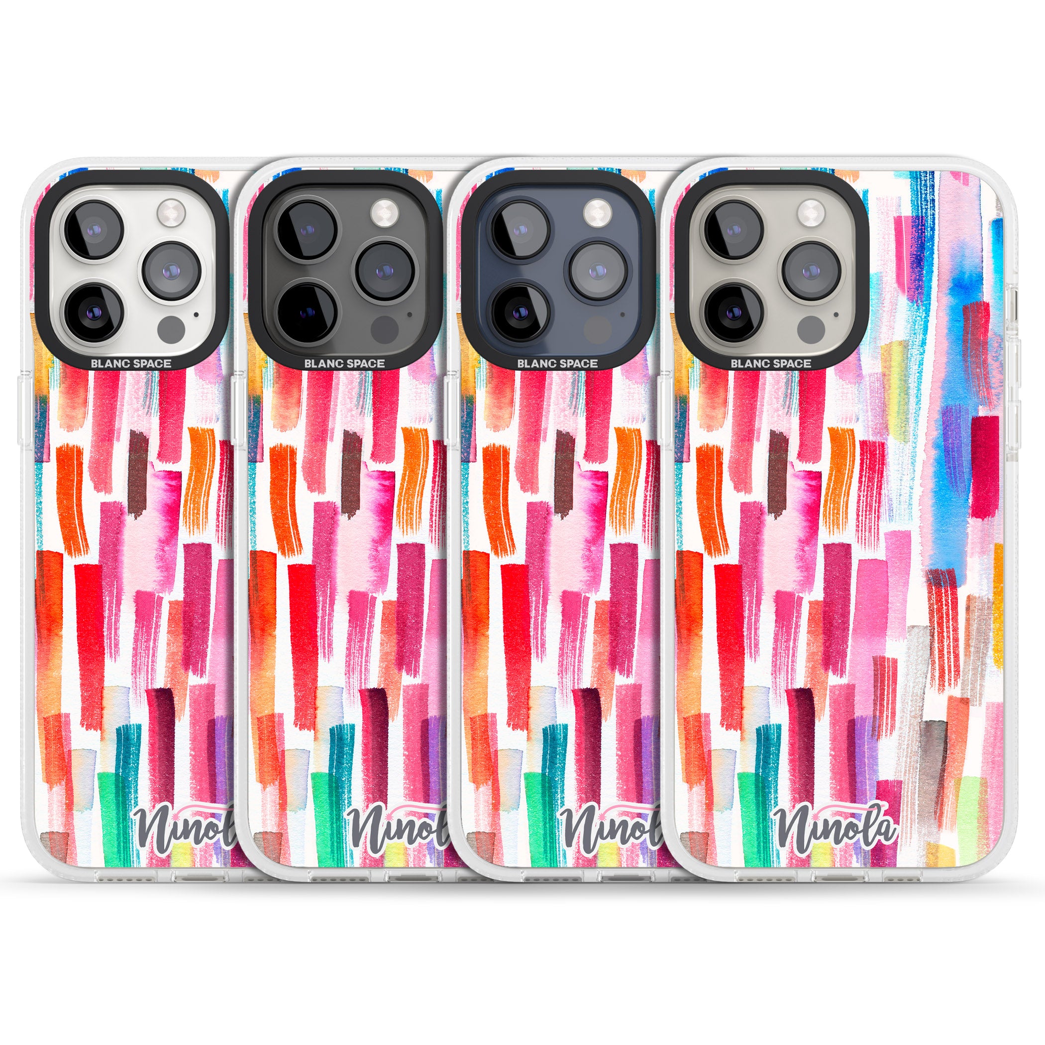Colorful Brushstrokes iPhone 15 Pro Max / 15 Pro / 14 Pro Max / 14 Pro / 13 Pro Clear Case Impact Air - Blanc Space