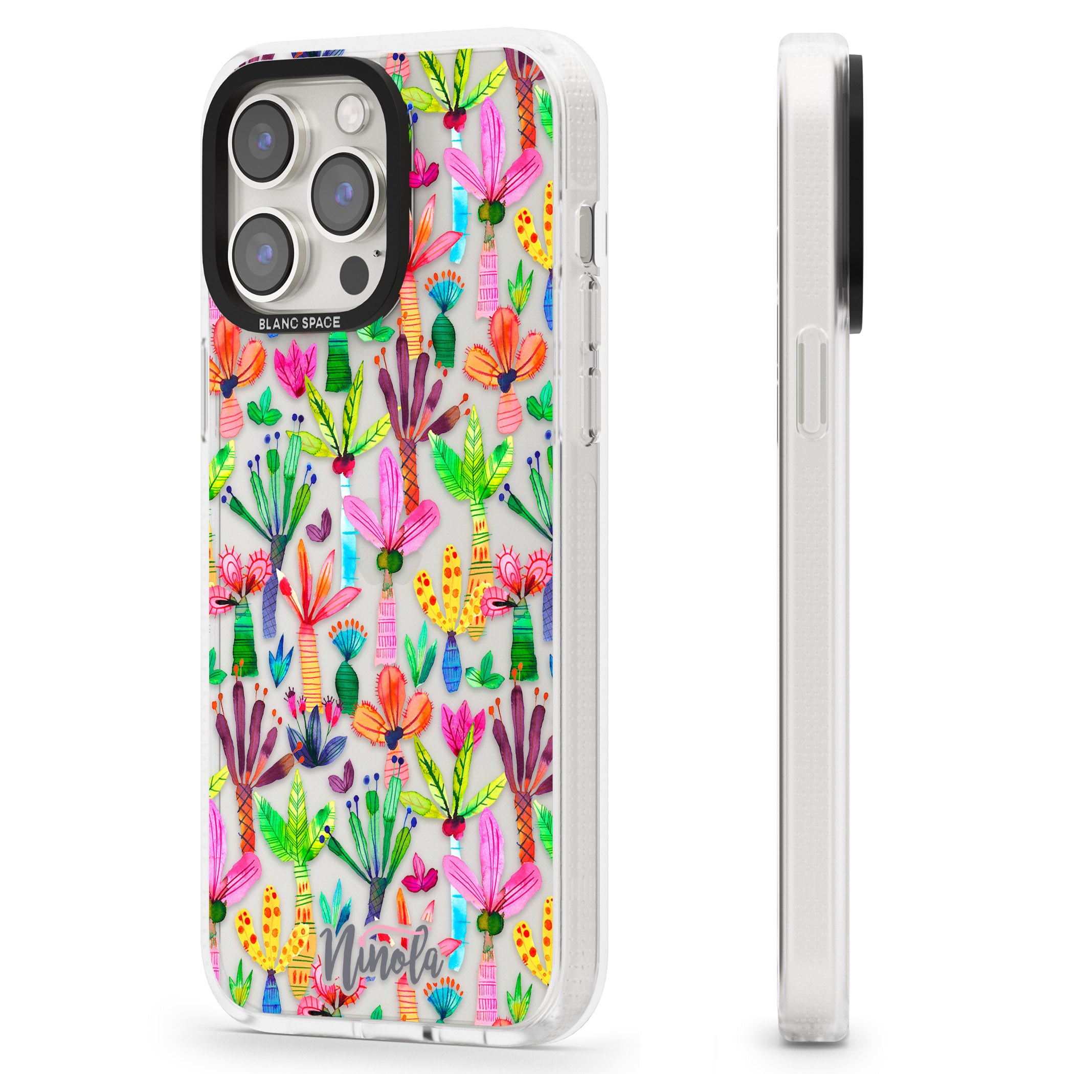 Palms Garden iPhone 15 Pro Max / 15 Pro / 14 Pro Max / 14 Pro / 13 Pro Clear Case Impact Air - Blanc Space
