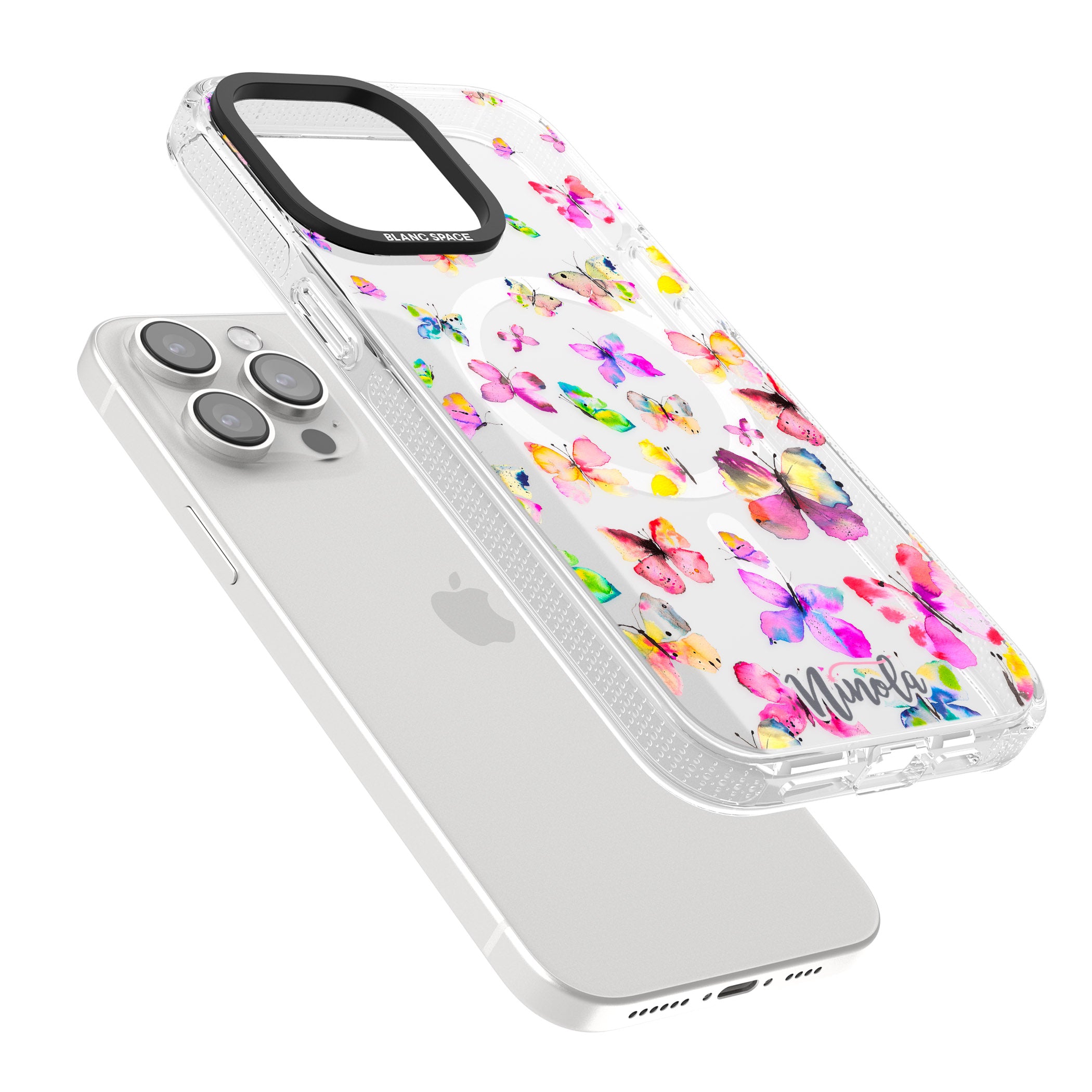 Watercolor Butterflies iPhone 15 Pro Max / 15 Pro / 14 Pro Max / 14 Pro / 13 Pro Clear Case Impact Air - Blanc Space