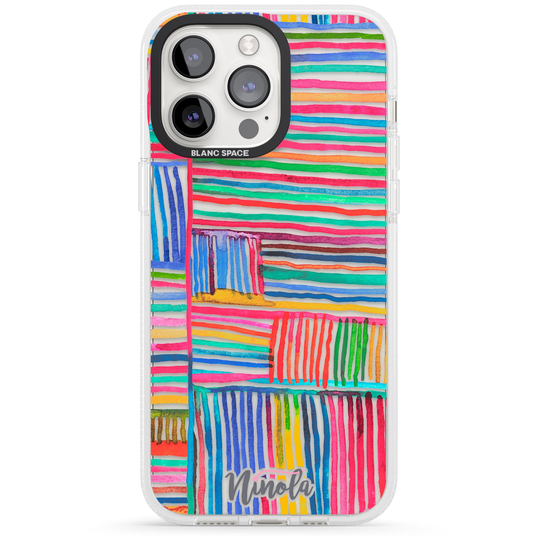 Watercolor Relaxing Lines iPhone 15 Pro Max / 15 Pro / 14 Pro Max / 14 Pro / 13 Pro Clear Case Impact Air - Blanc Space