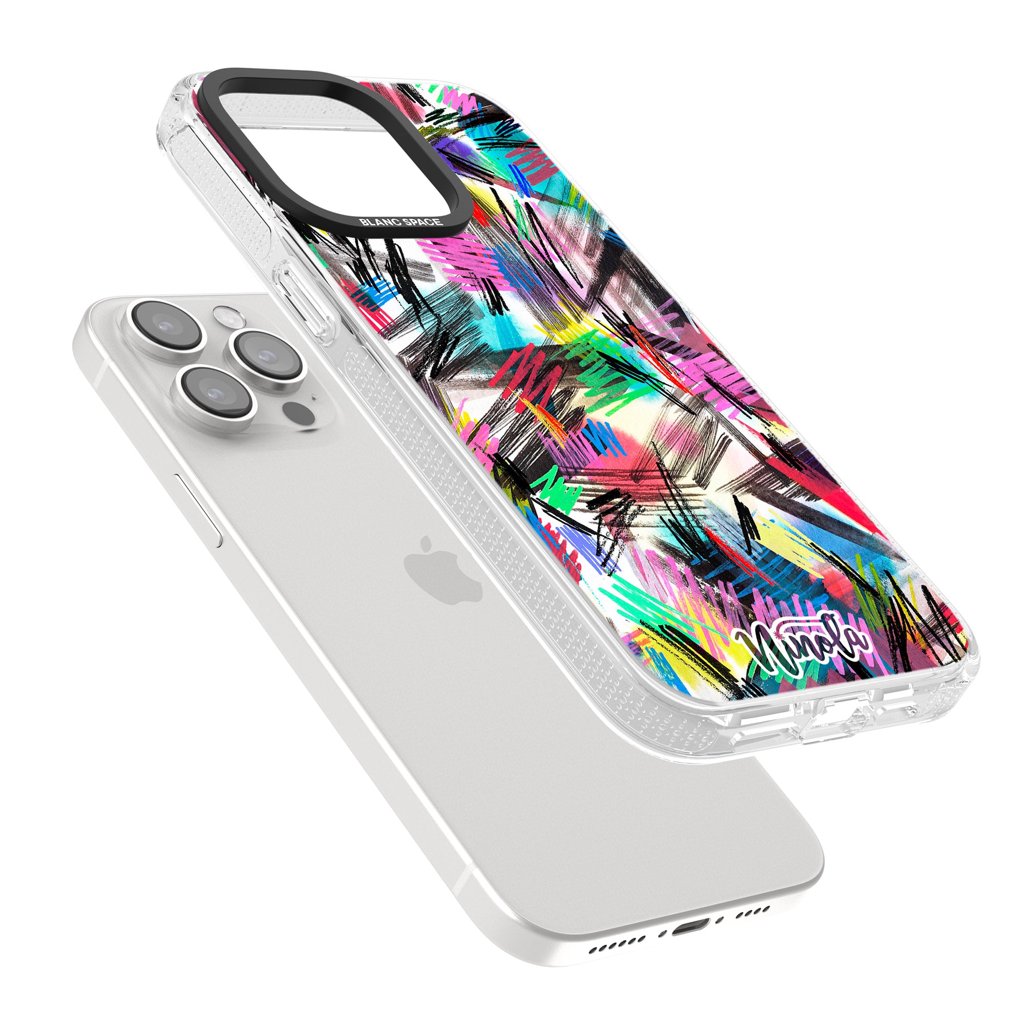Wild Strokes iPhone 15 Pro Max / 15 Pro / 14 Pro Max / 14 Pro / 13 Pro Clear Case Impact Air - Blanc Space
