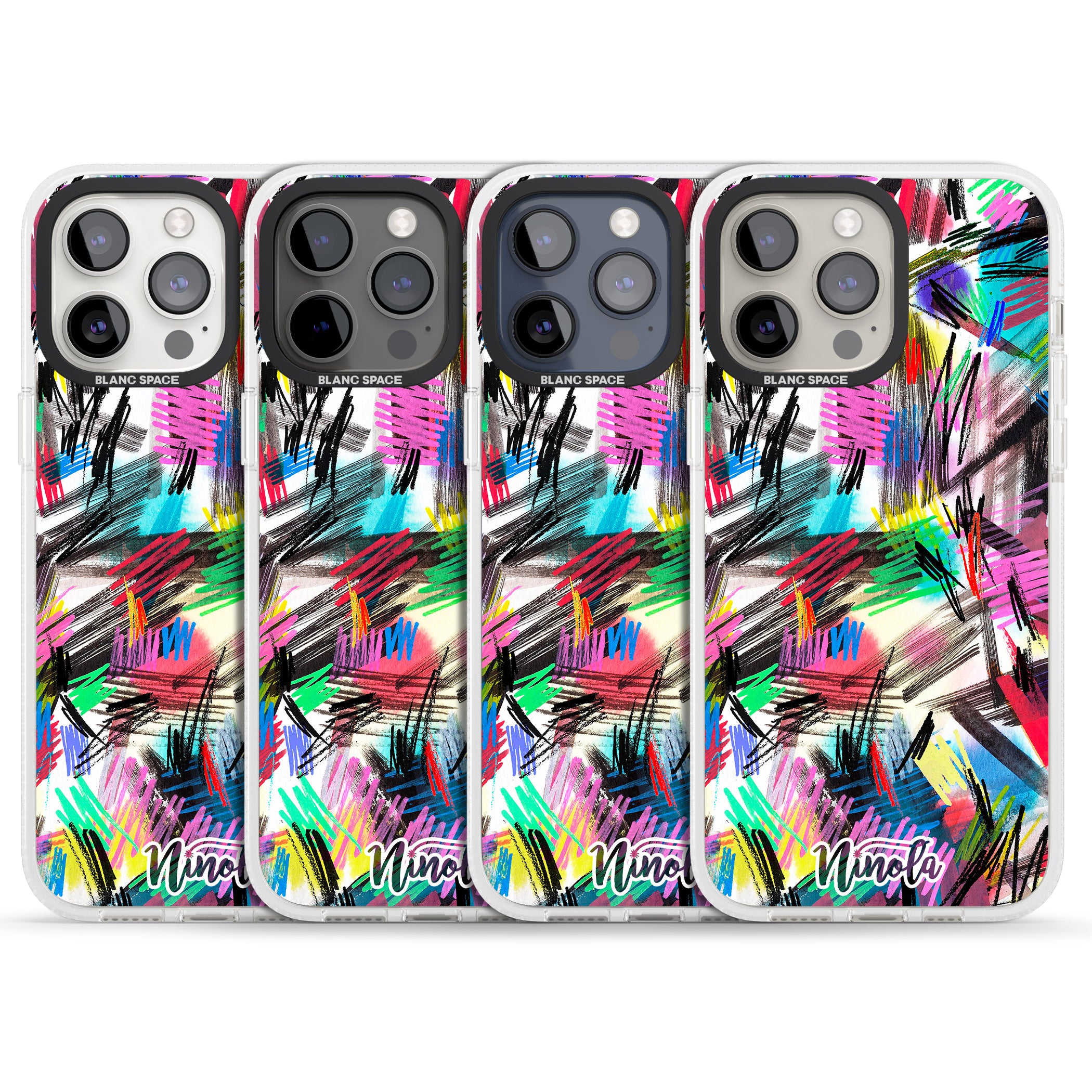 Wild Strokes iPhone 15 Pro Max / 15 Pro / 14 Pro Max / 14 Pro / 13 Pro Clear Case Impact Air - Blanc Space