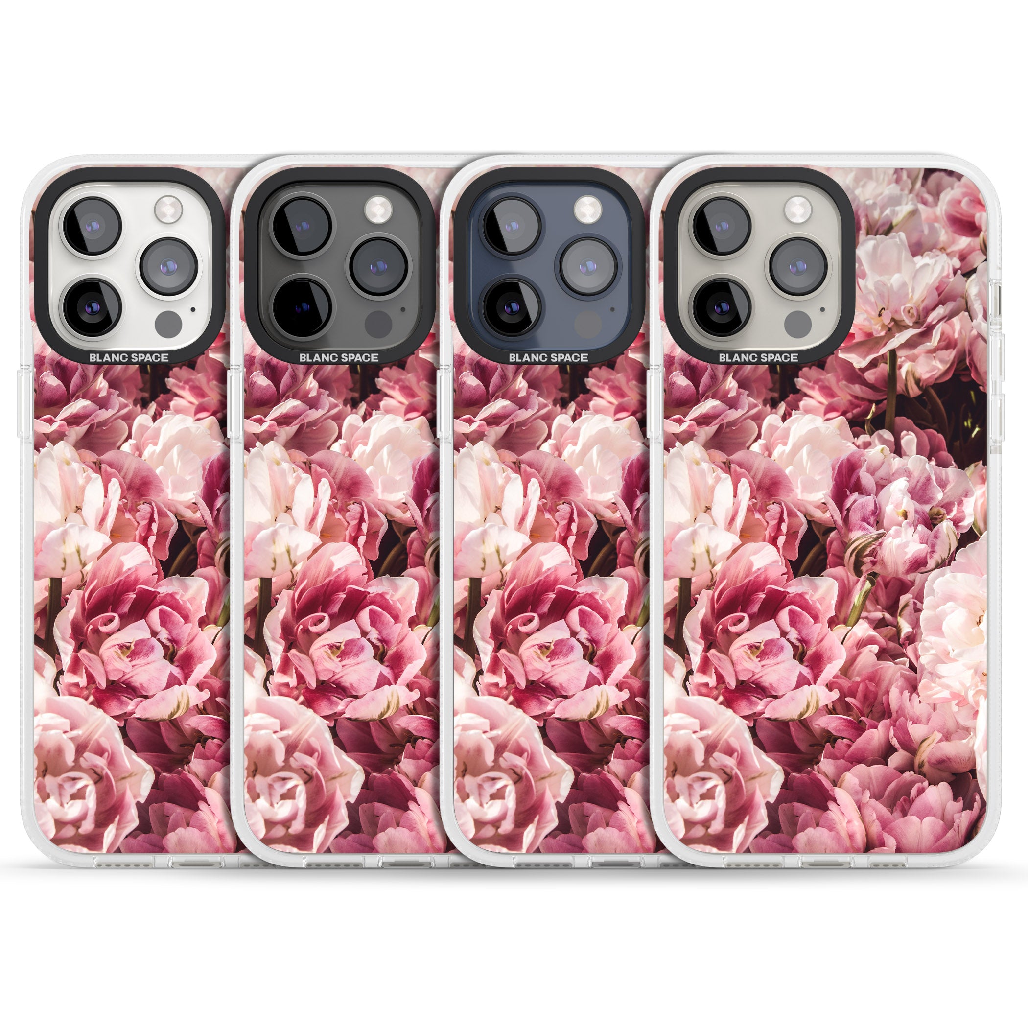 Pink Peonies iPhone 15 Pro Max / 15 Pro / 14 Pro Max / 14 Pro / 13 Pro Clear Case Impact Air - Blanc Space