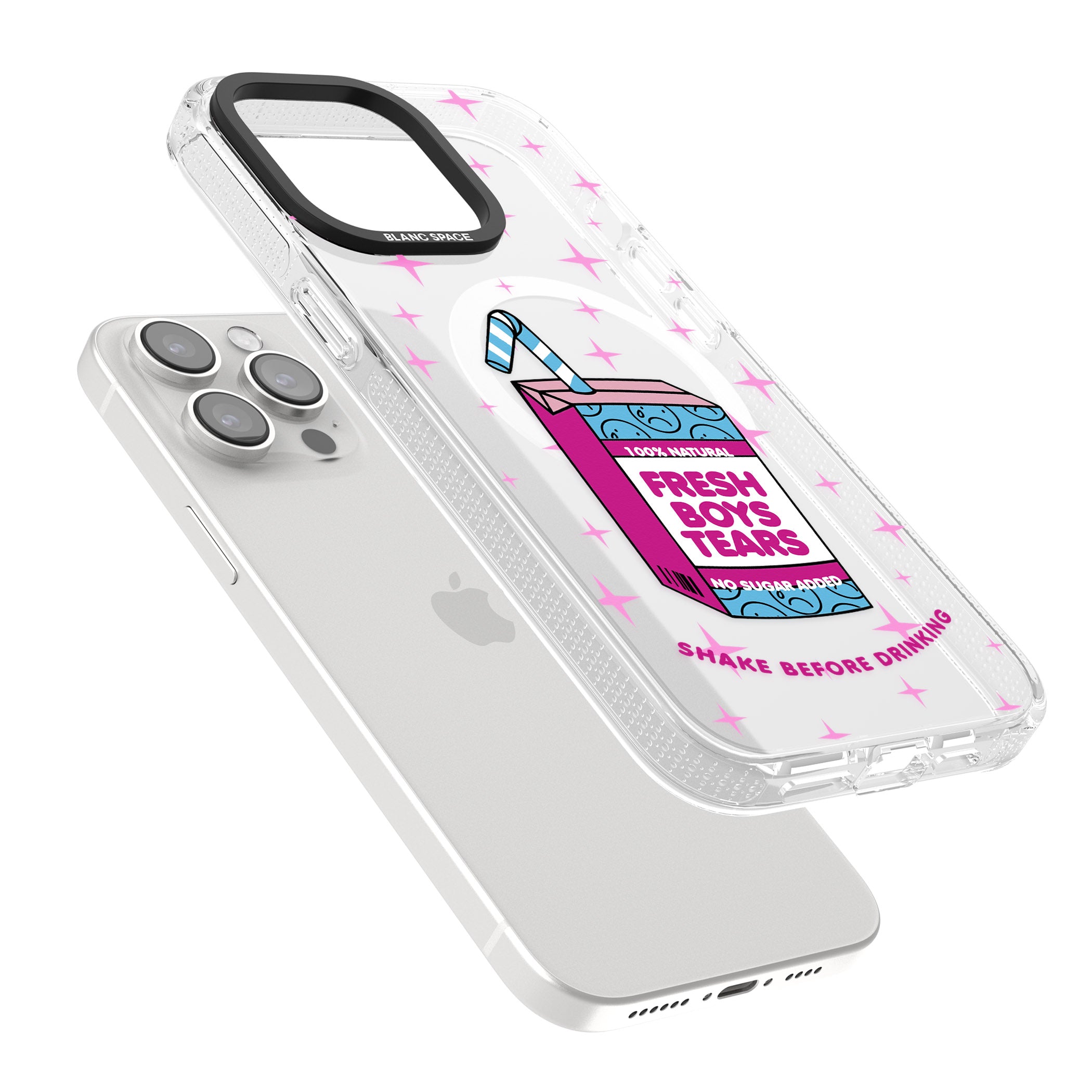 Boy Tears iPhone 15 Pro Max / 15 Pro / 14 Pro Max / 14 Pro / 13 Pro Clear Case Impact Air - Blanc Space