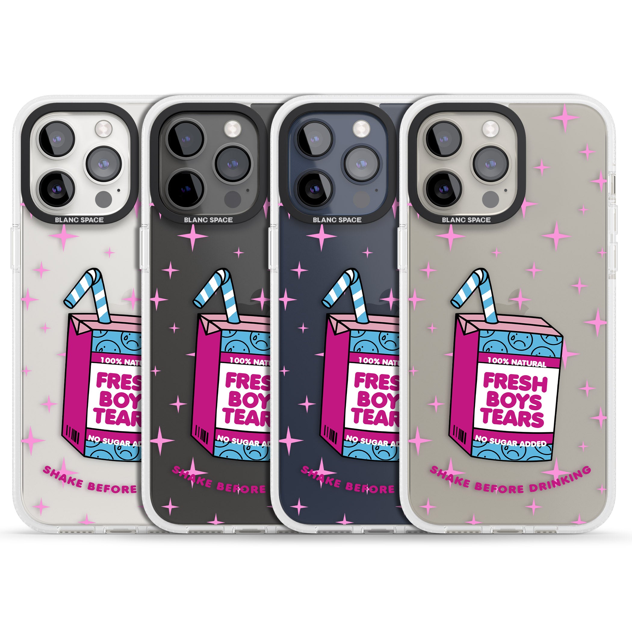 Boy Tears iPhone 15 Pro Max / 15 Pro / 14 Pro Max / 14 Pro / 13 Pro Clear Case Impact Air - Blanc Space