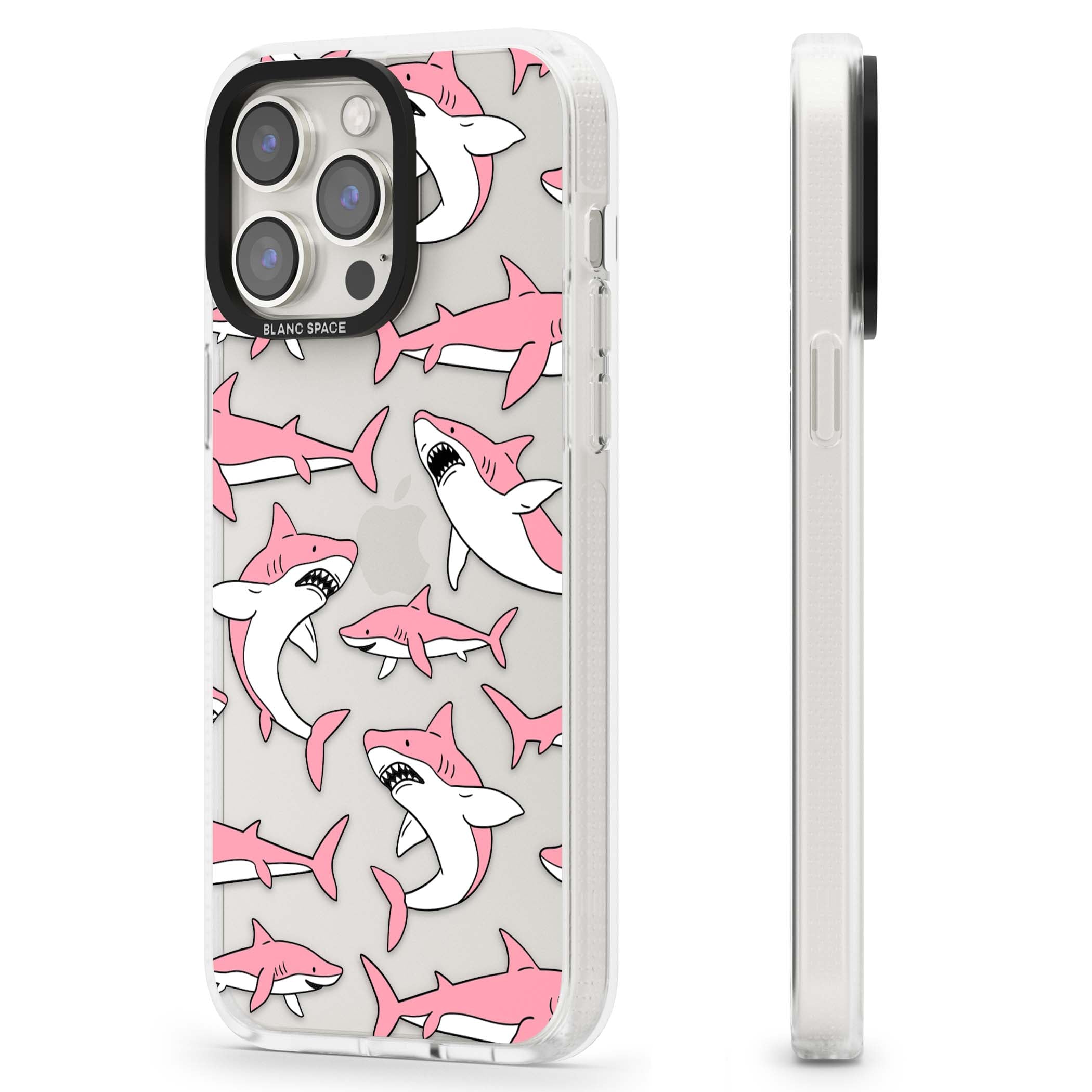 Bubblegum Sharks for her iPhone case | Clear Case Impact Air case for iPhone 15 Pro, iPhone 15 Pro Max