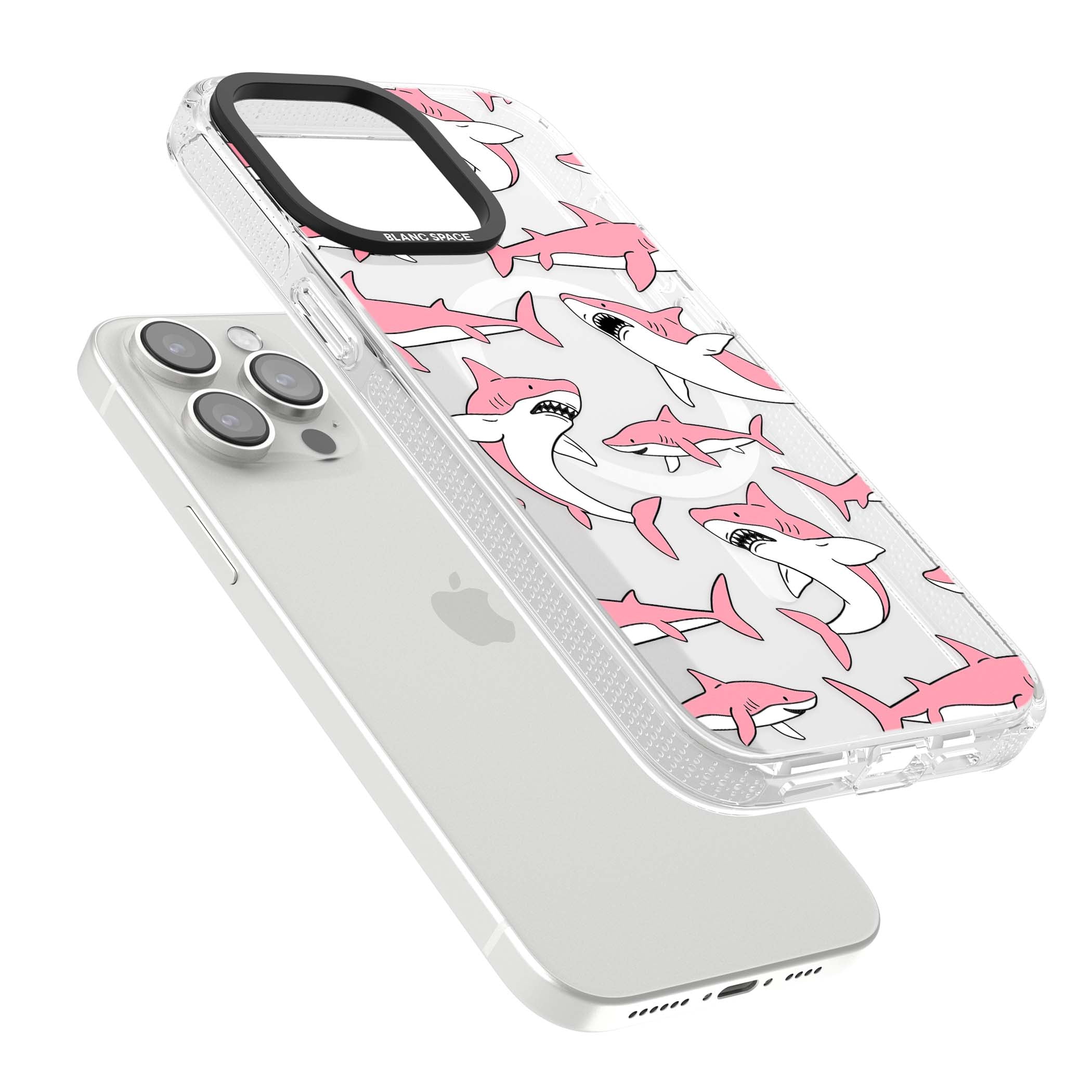 Bubblegum Sharks for her iPhone case | Clear Case Impact Air case for iPhone 15 Pro, iPhone 15 Pro Max