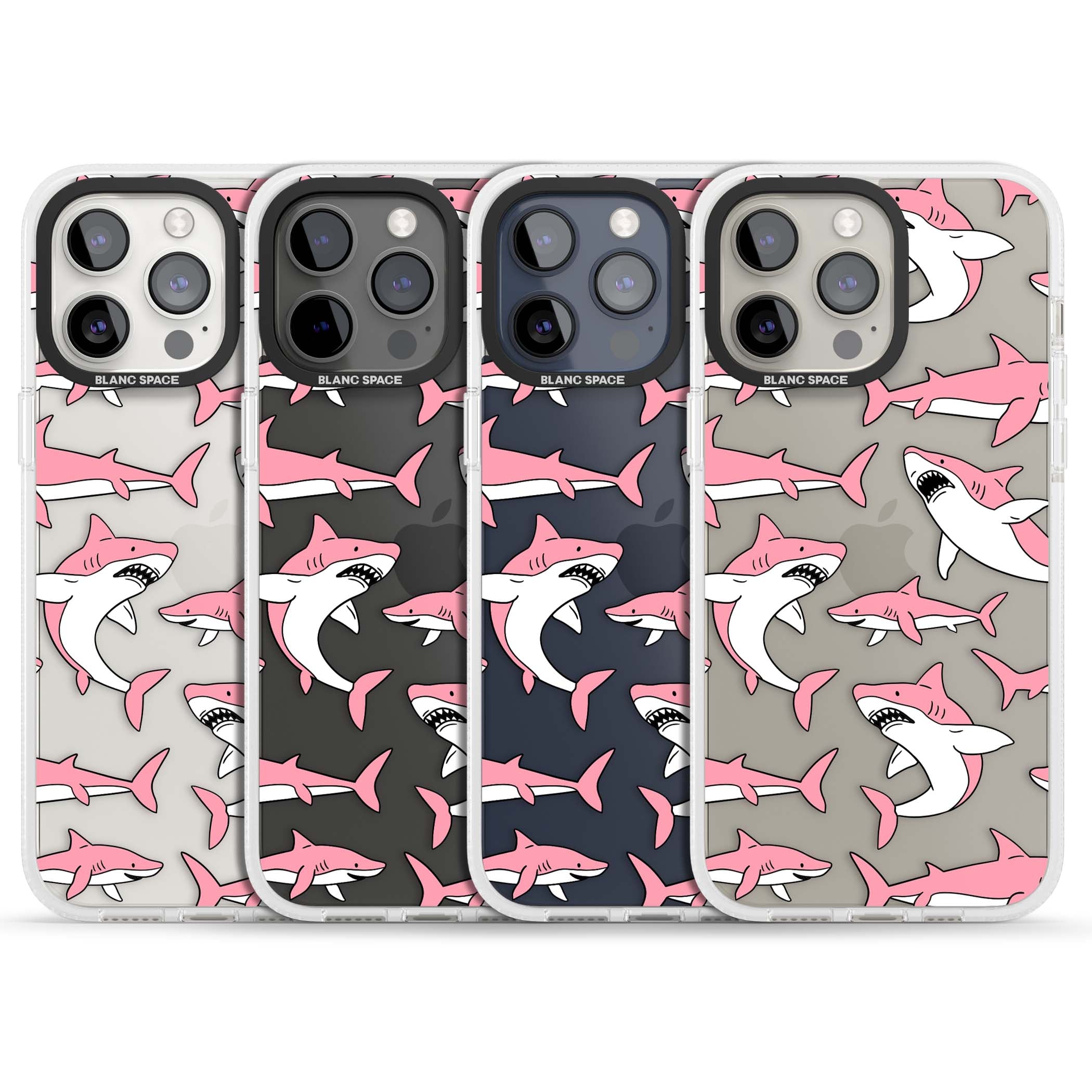 Bubblegum Sharks for her iPhone case | Clear Case Impact Air case for iPhone 15 Pro, iPhone 15 Pro Max