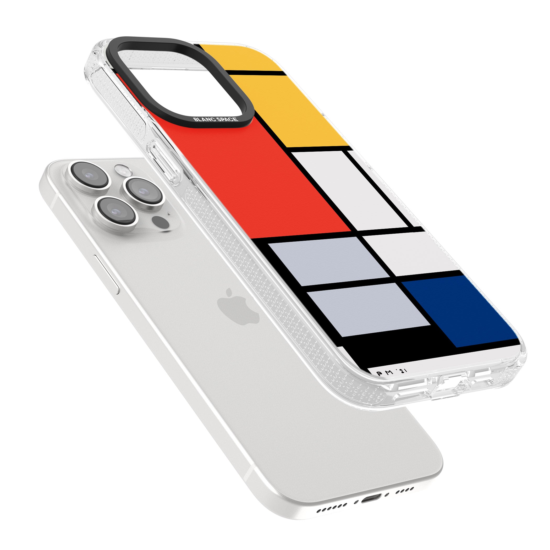 Piet Mondrian's Composition iPhone 15 Pro Max / 15 Pro / 14 Pro Max / 14 Pro / 13 Pro Clear Case Impact Air - Blanc Space