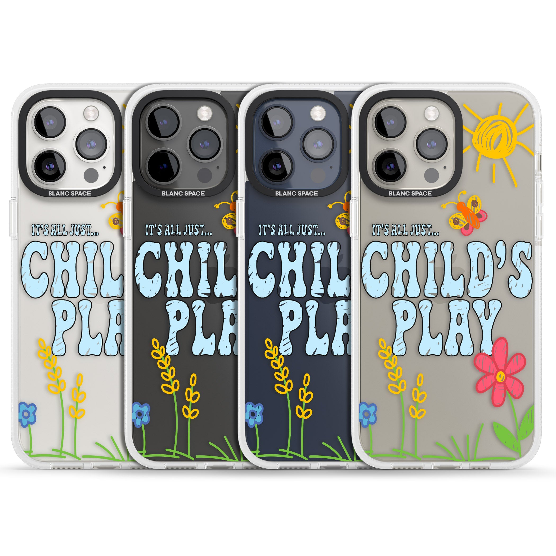 Child's Play iPhone 15 Pro Max / 15 Pro / 14 Pro Max / 14 Pro / 13 Pro Clear Case Impact Air - Blanc Space