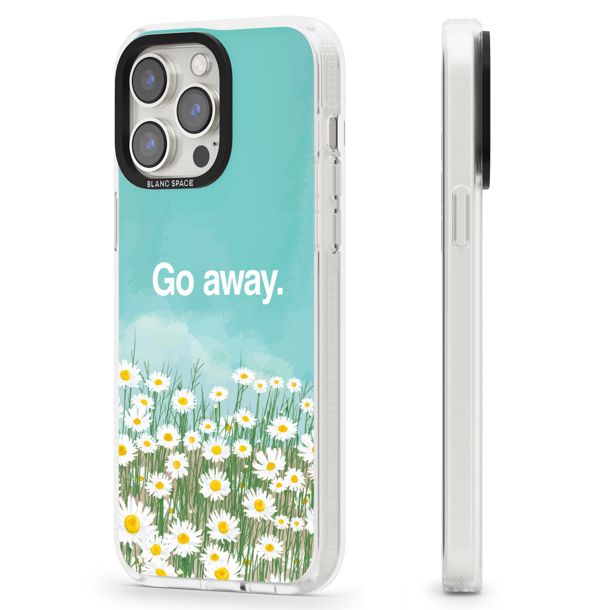 Go away iPhone 15 Pro Max / 15 Pro / 14 Pro Max / 14 Pro / 13 Pro Clear Case Impact Air - Blanc Space
