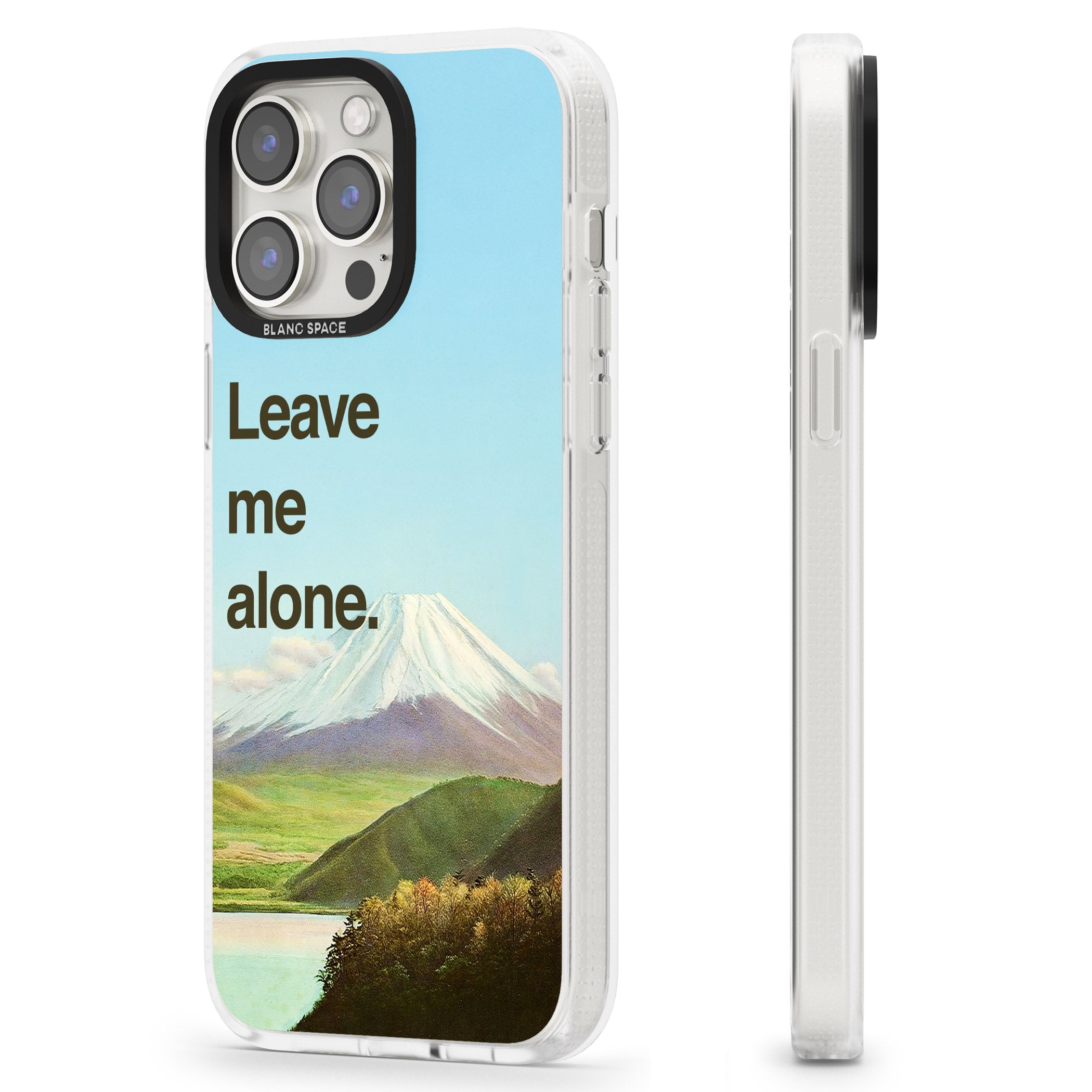 Leave me alone iPhone 15 Pro Max / 15 Pro / 14 Pro Max / 14 Pro / 13 Pro Clear Case Impact Air - Blanc Space