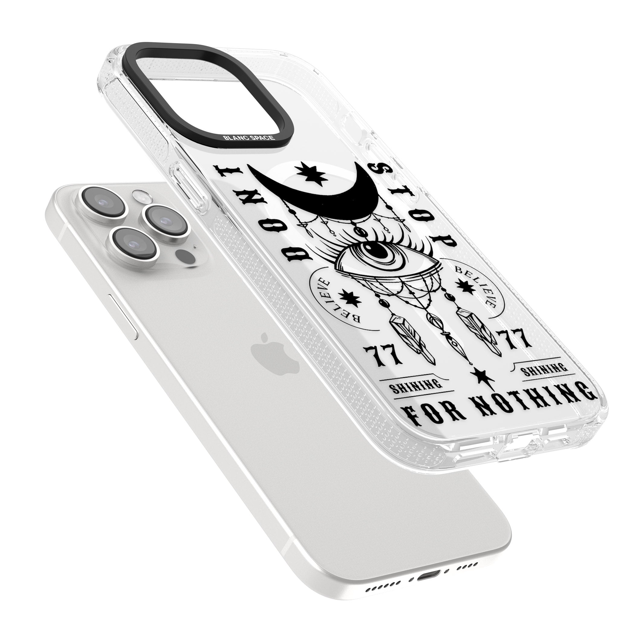 Don't Stop For Nothing iPhone 15 Pro Max / 15 Pro / 14 Pro Max / 14 Pro / 13 Pro Clear Case Impact Air - Blanc Space