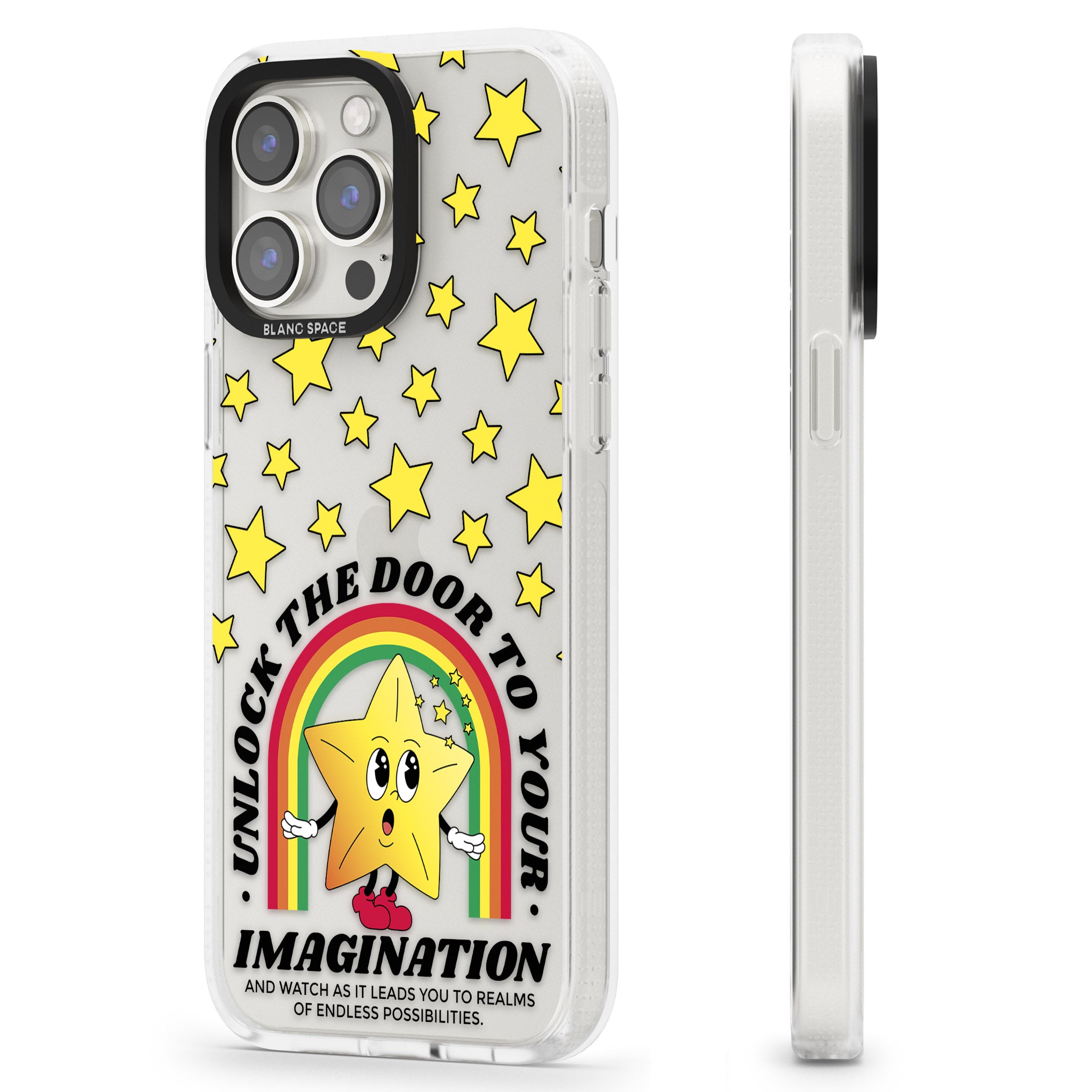 Imagination iPhone 15 Pro Max / 15 Pro / 14 Pro Max / 14 Pro / 13 Pro Clear Case Impact Air - Blanc Space