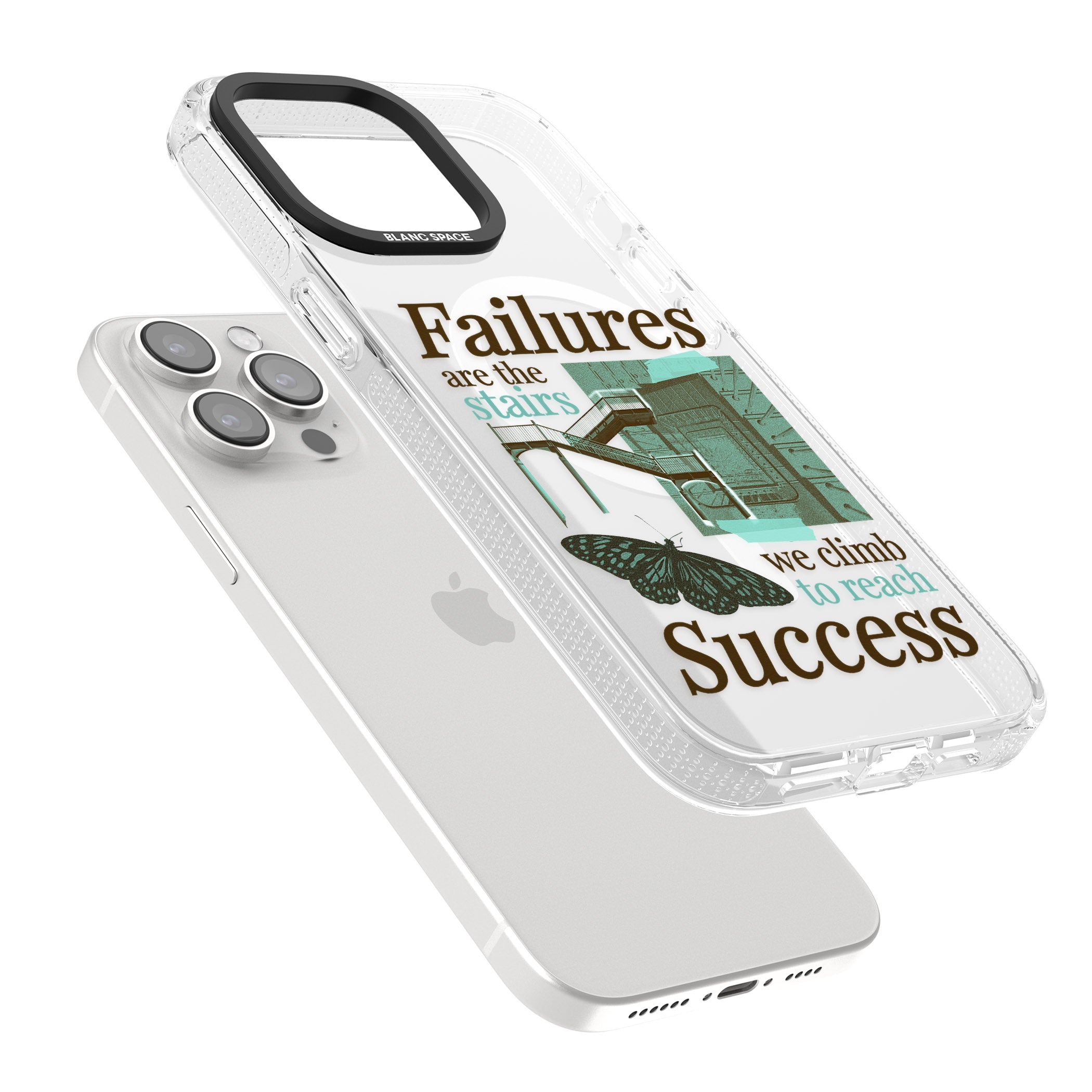 Fail To Succeed iPhone 15 Pro Max / 15 Pro / 14 Pro Max / 14 Pro / 13 Pro Clear Case Impact Air - Blanc Space