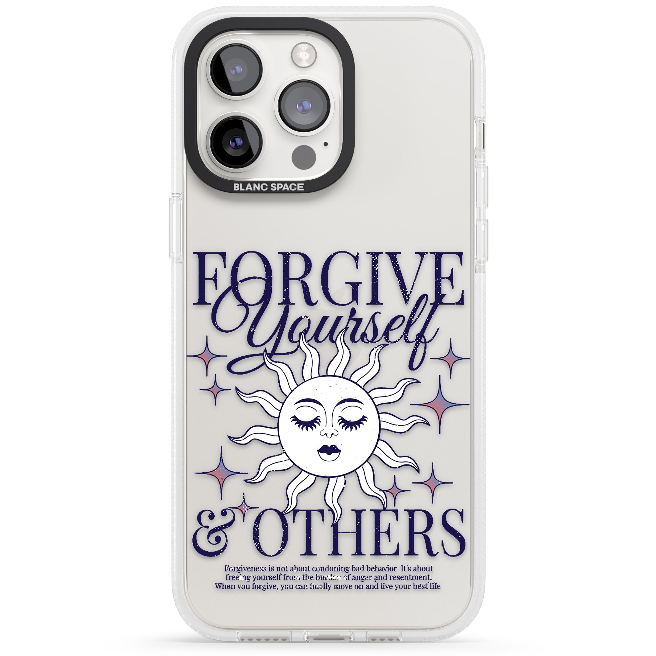 Forgiveness iPhone 15 Pro Max / 15 Pro / 14 Pro Max / 14 Pro / 13 Pro Clear Case Impact Air - Blanc Space