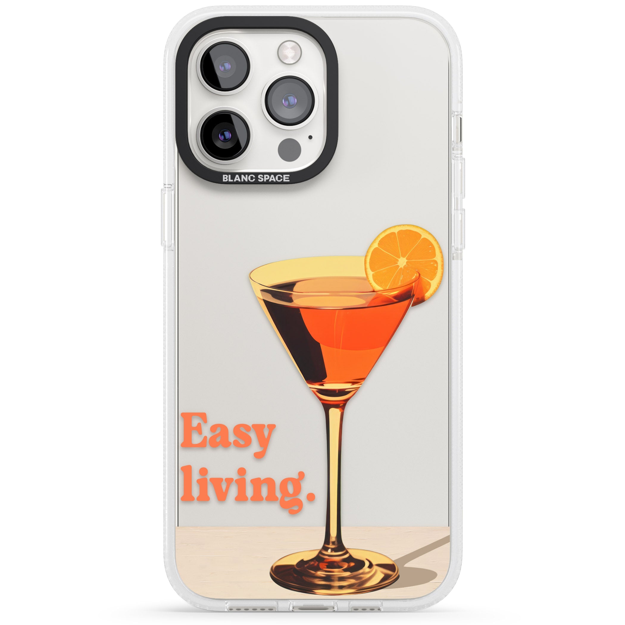 Easy Living iPhone 15 Pro Max / 15 Pro / 14 Pro Max / 14 Pro / 13 Pro Clear Case Impact Air - Blanc Space