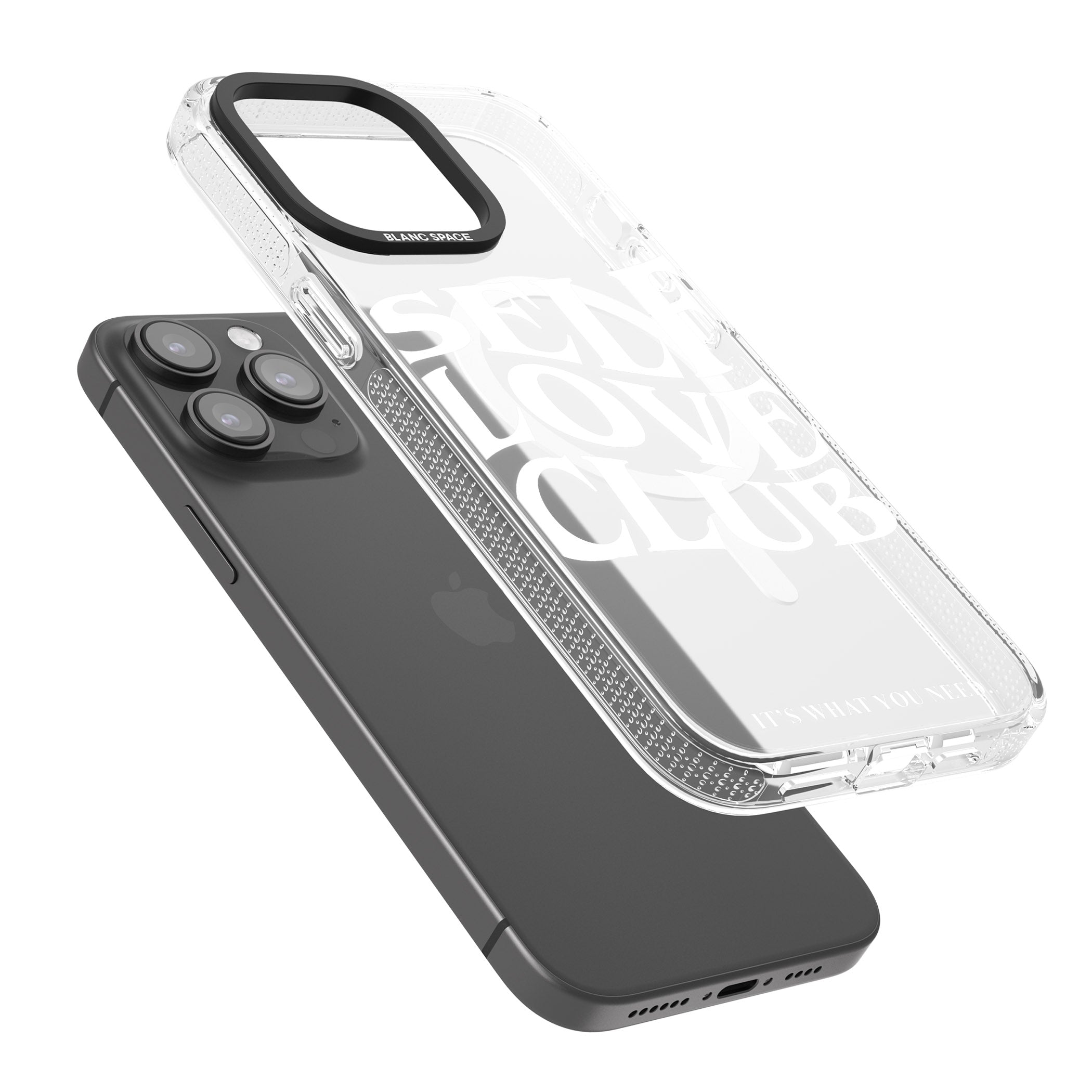 Self Love Club (White) iPhone 15 Pro Max / 15 Pro / 14 Pro Max / 14 Pro / 13 Pro Clear Case Impact Air - Blanc Space