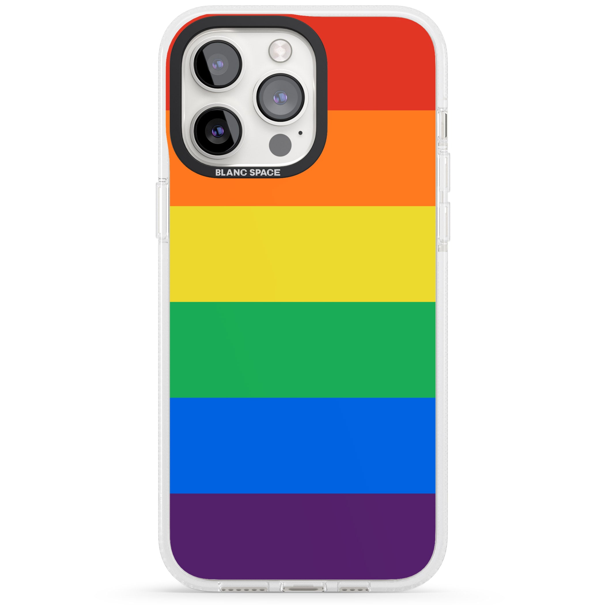 Rainbow Stripes iPhone 15 Pro Max / 15 Pro / 14 Pro Max / 14 Pro / 13 Pro Clear Case Impact Air - Blanc Space