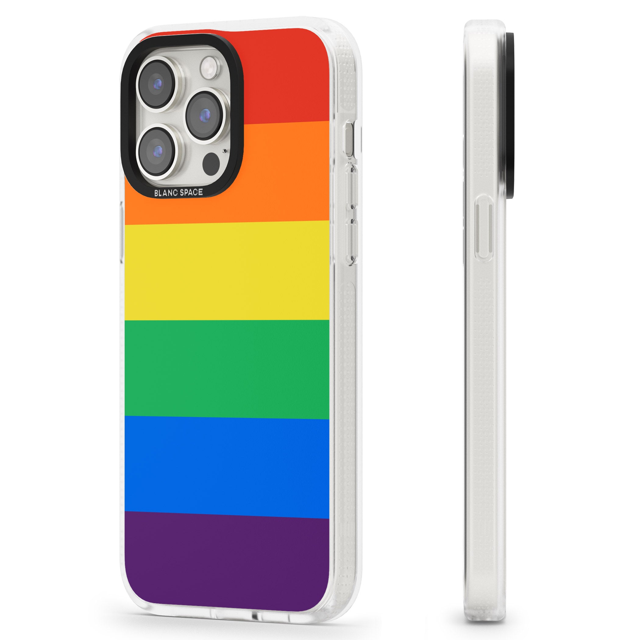Rainbow Stripes iPhone 15 Pro Max / 15 Pro / 14 Pro Max / 14 Pro / 13 Pro Clear Case Impact Air - Blanc Space