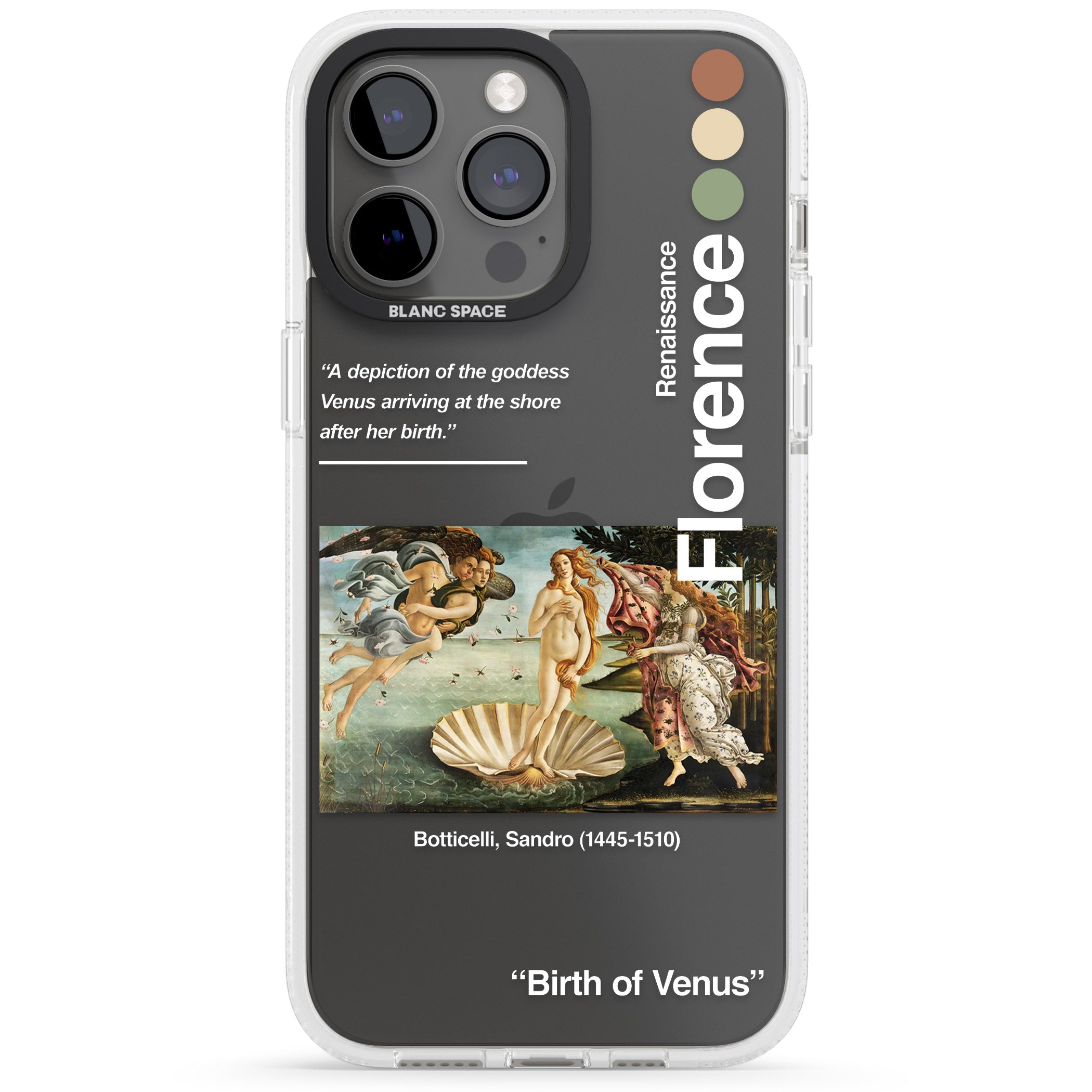 Birth of Venus iPhone 15 Pro Max / 15 Pro / 14 Pro Max / 14 Pro / 13 Pro Clear Case Impact Air - Blanc Space