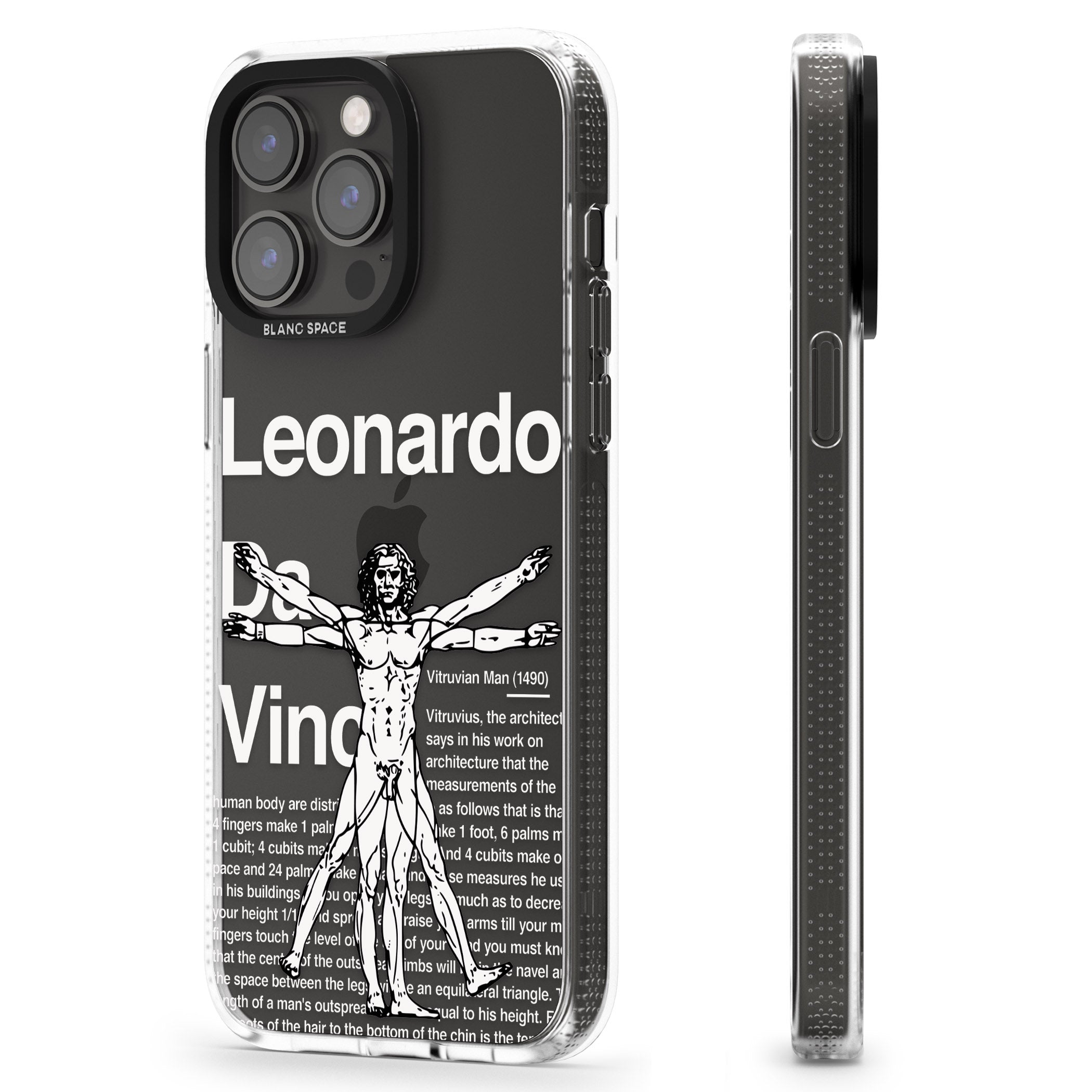 Vitruvian Man iPhone 15 Pro Max / 15 Pro / 14 Pro Max / 14 Pro / 13 Pro Clear Case Impact Air - Blanc Space