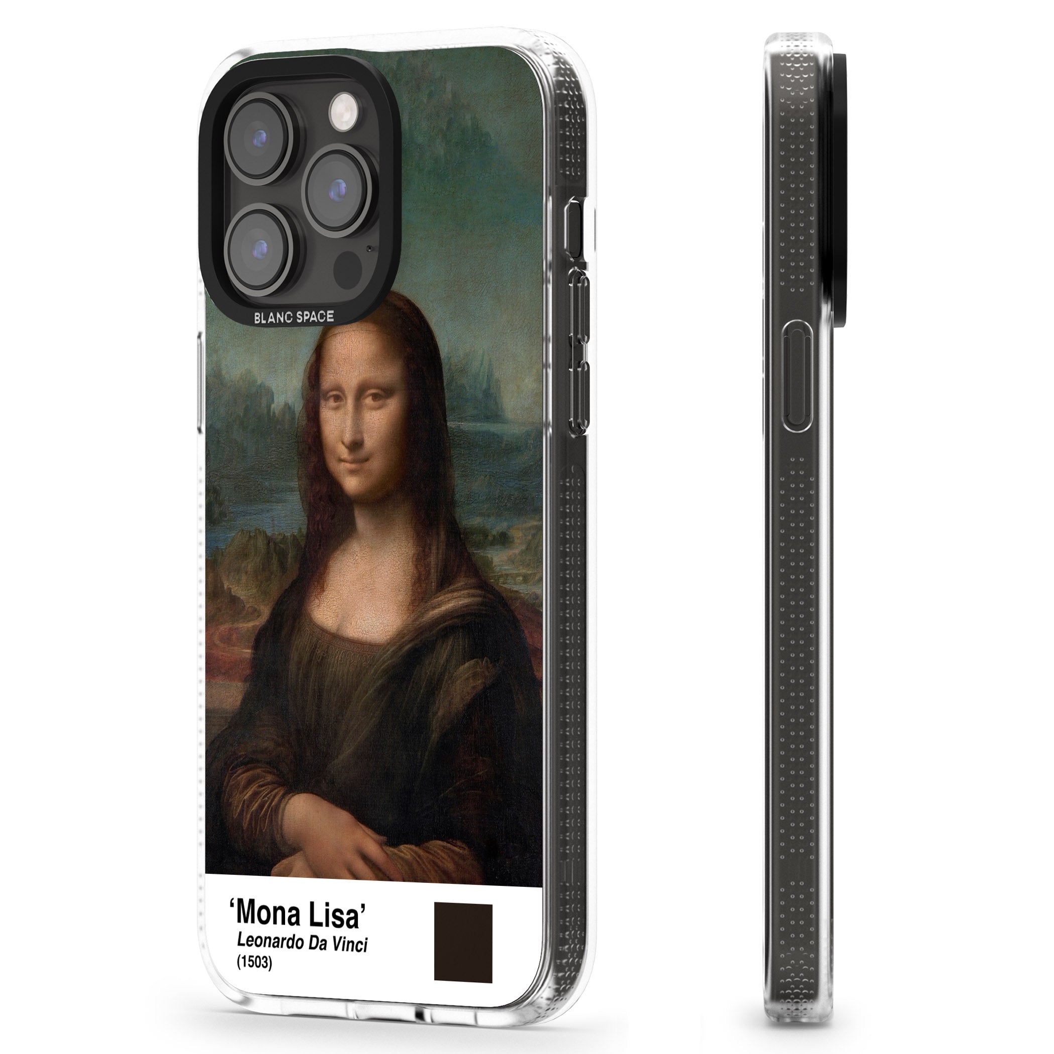 Mona Lisa iPhone 15 Pro Max / 15 Pro / 14 Pro Max / 14 Pro / 13 Pro Clear Case Impact Air - Blanc Space