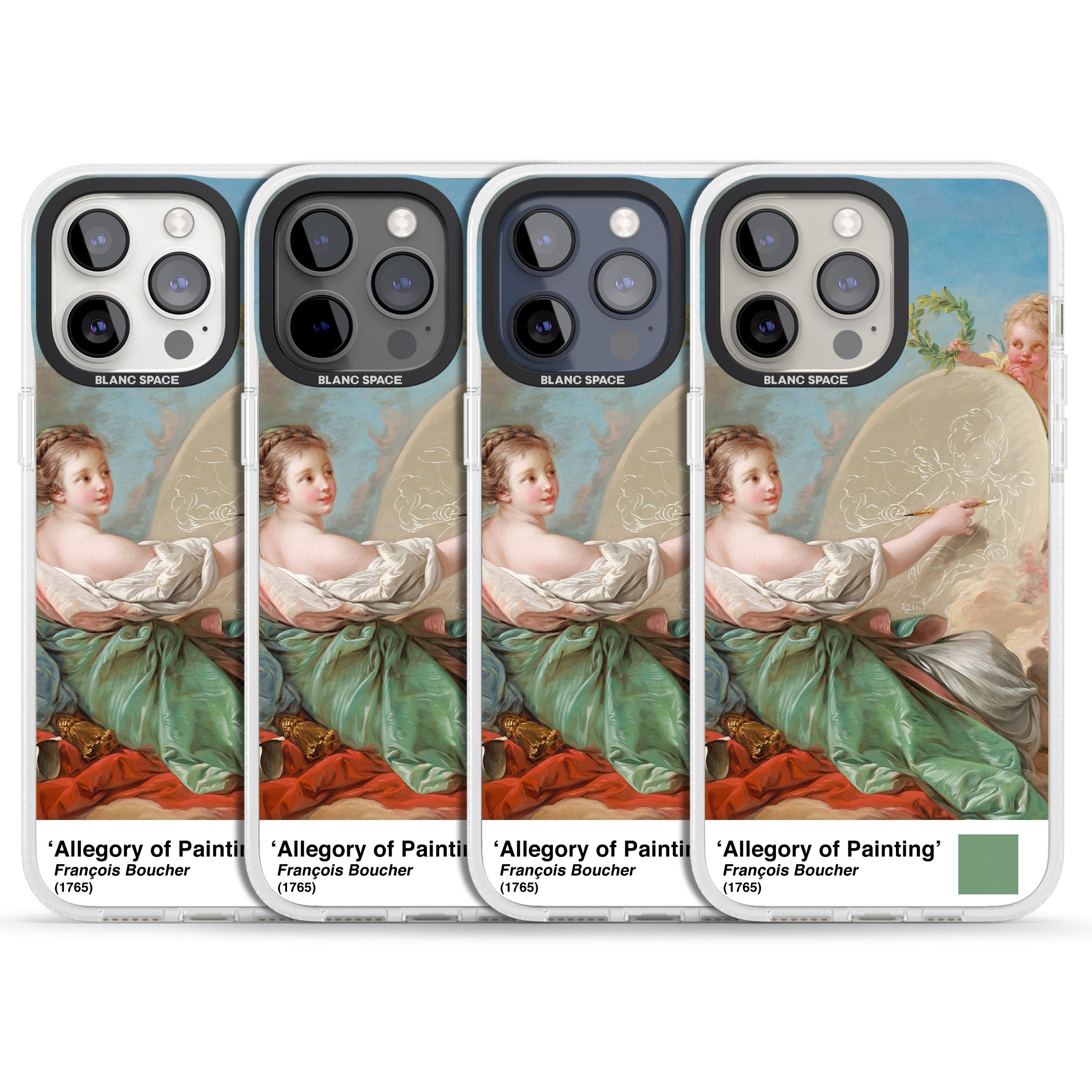 Allegory of Painting iPhone 15 Pro Max / 15 Pro / 14 Pro Max / 14 Pro / 13 Pro Clear Case Impact Air - Blanc Space