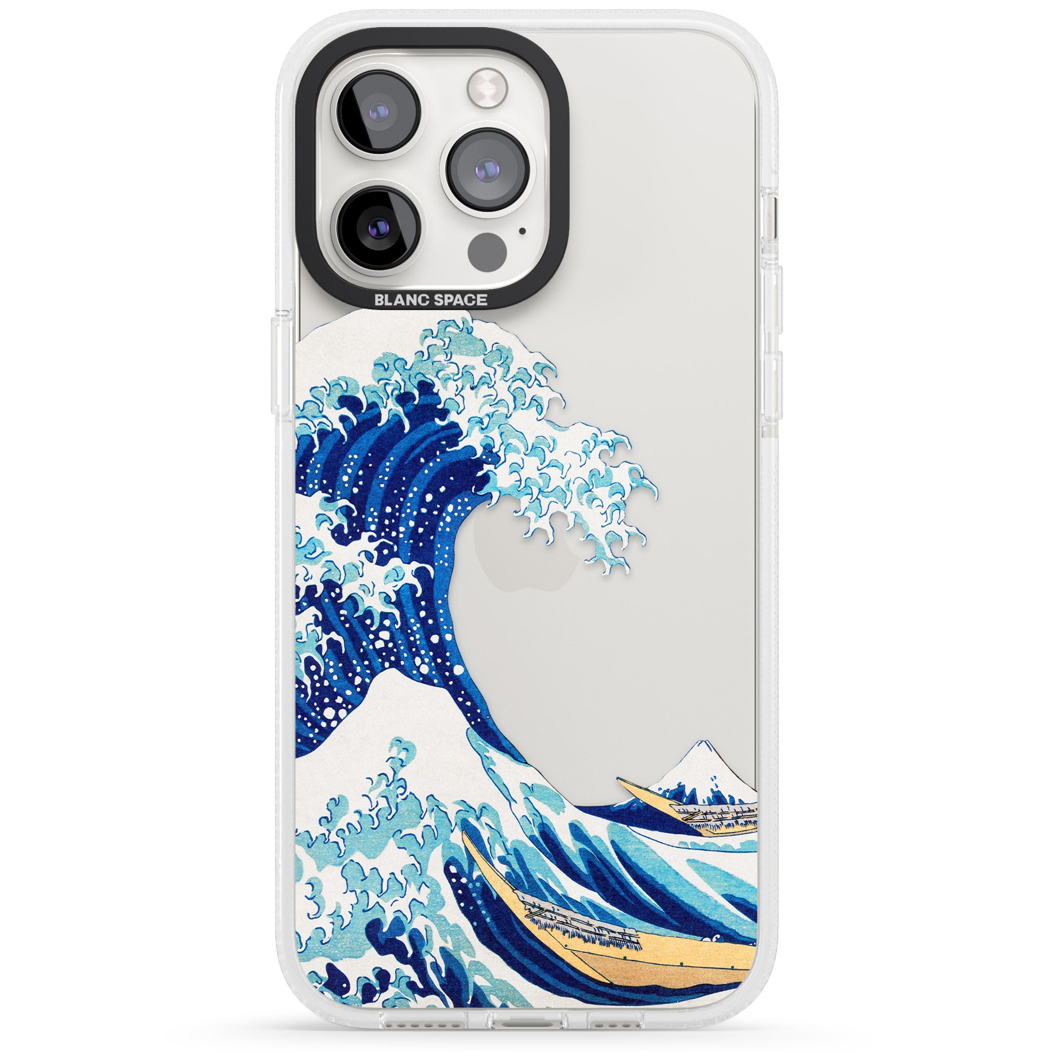 The Great Wave of Kanagawa iPhone 15 Pro Max / 15 Pro / 14 Pro Max / 14 Pro / 13 Pro Clear Case Impact Air - Blanc Space