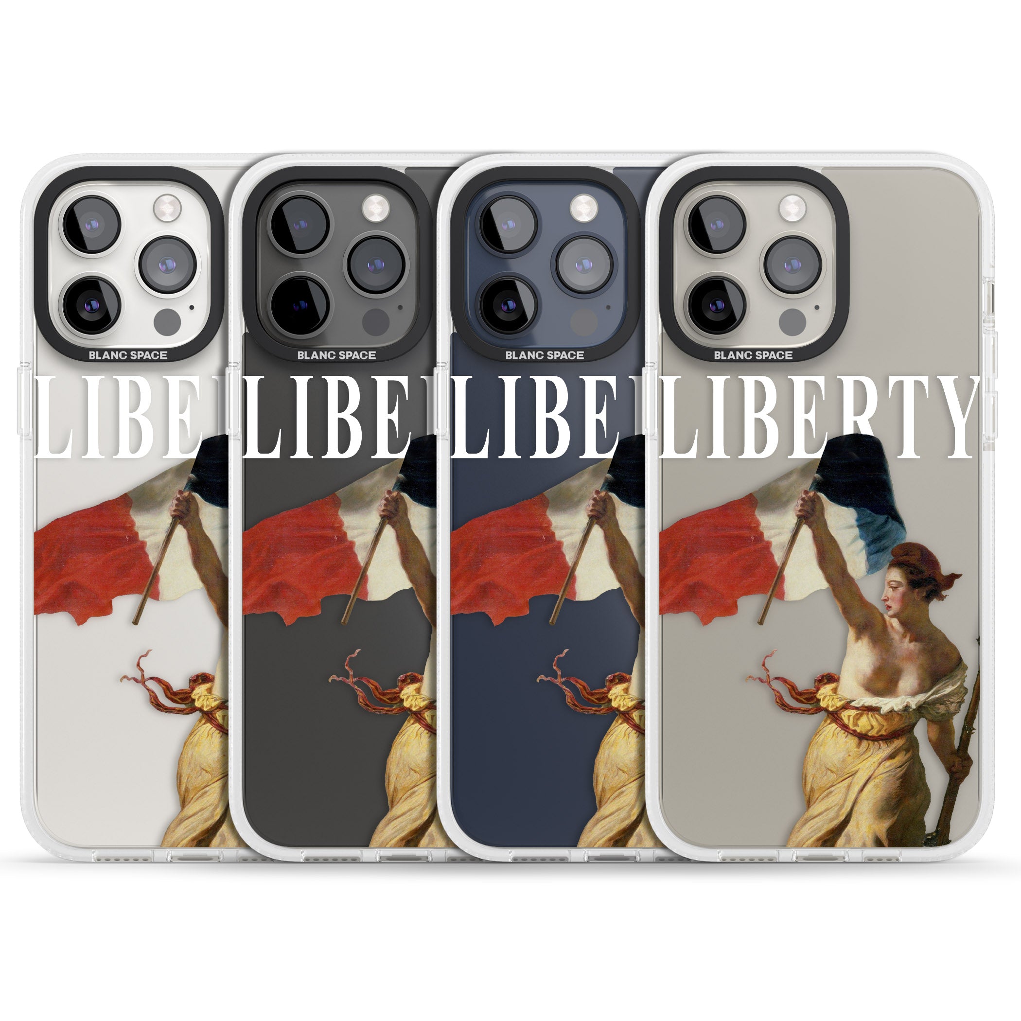 Liberty iPhone 15 Pro Max / 15 Pro / 14 Pro Max / 14 Pro / 13 Pro Clear Case Impact Air - Blanc Space