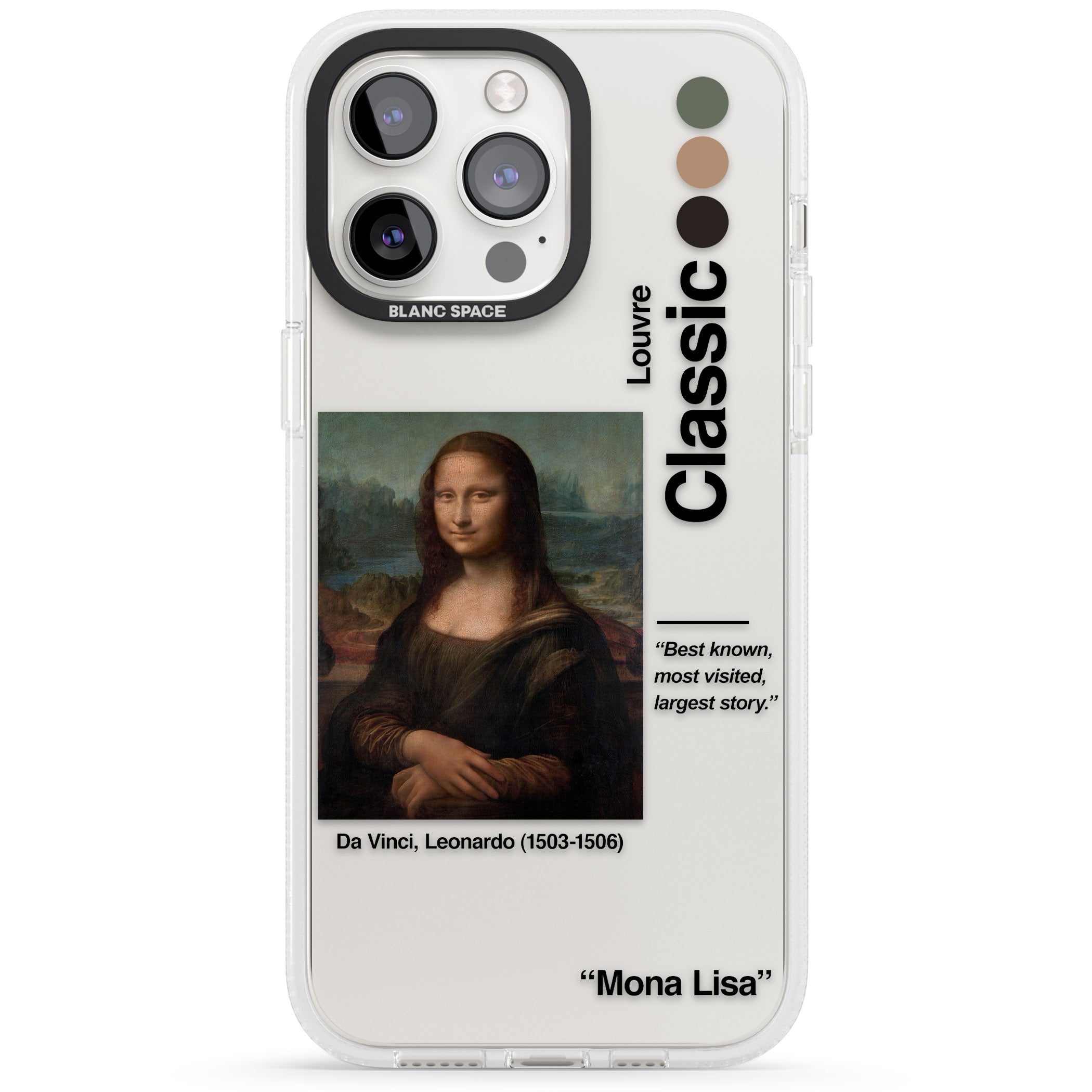 Mona Lisa - Leonardo Da Vinci iPhone 15 Pro Max / 15 Pro / 14 Pro Max / 14 Pro / 13 Pro Clear Case Impact Air - Blanc Space