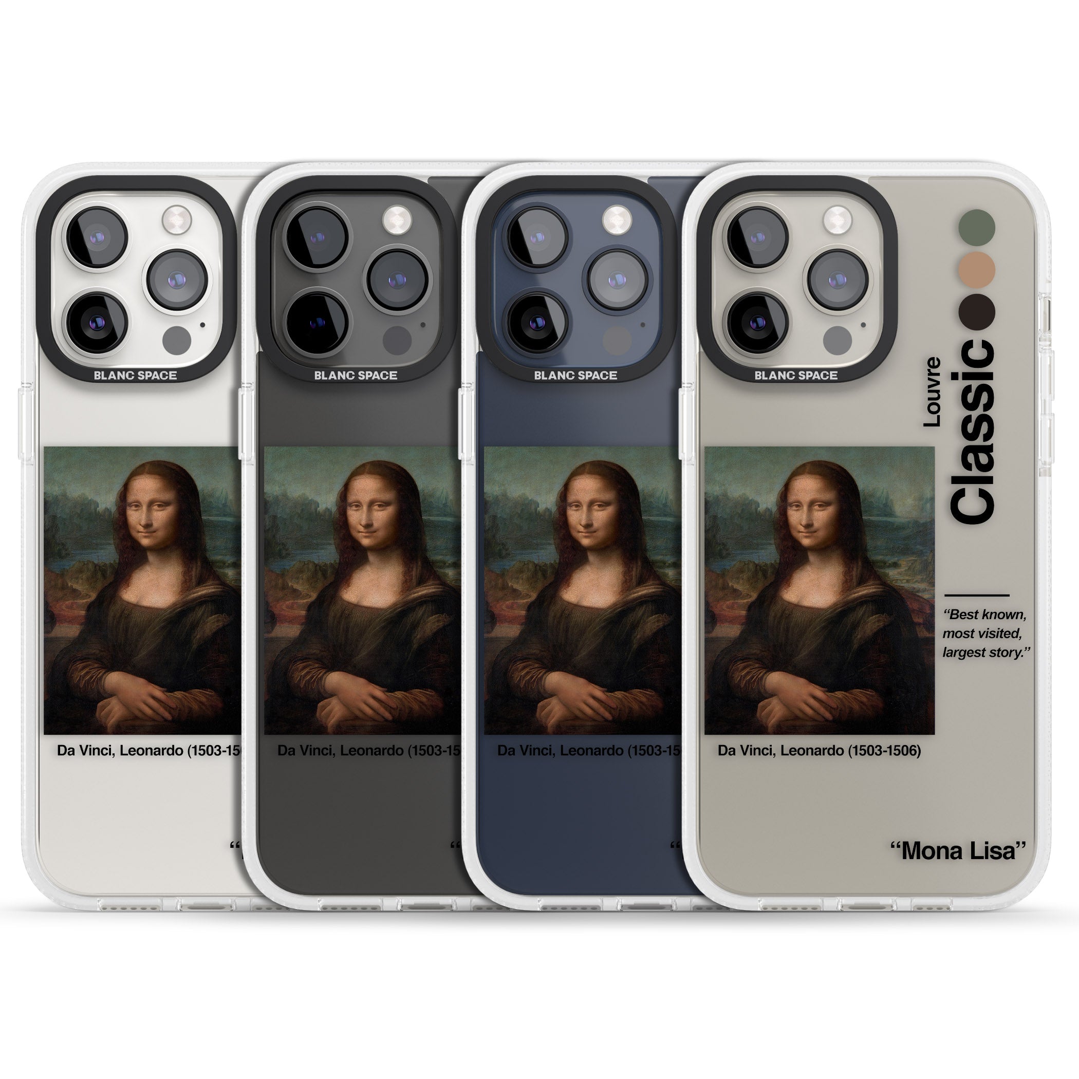 Mona Lisa - Leonardo Da Vinci iPhone 15 Pro Max / 15 Pro / 14 Pro Max / 14 Pro / 13 Pro Clear Case Impact Air - Blanc Space