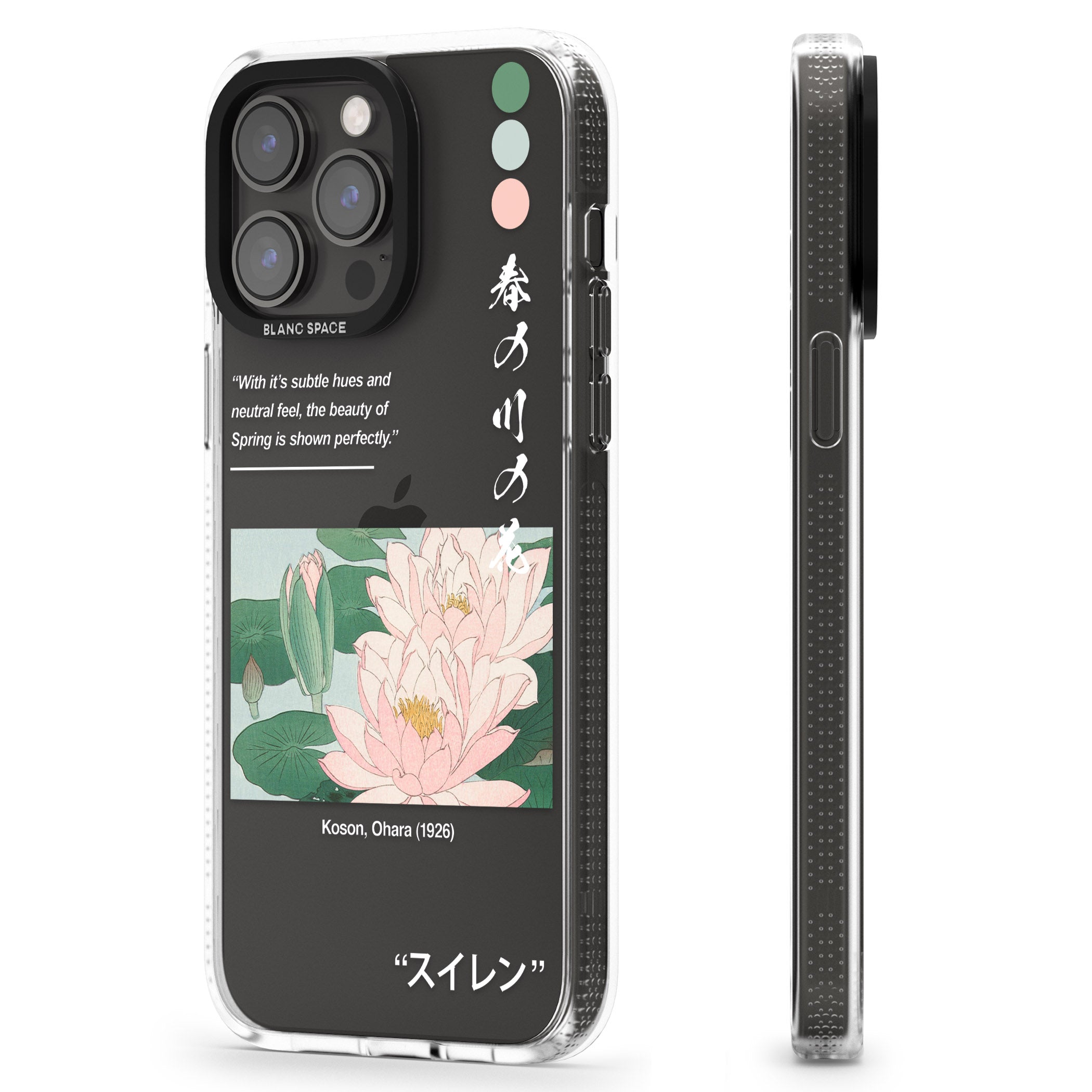 Water Lily iPhone 15 Pro Max / 15 Pro / 14 Pro Max / 14 Pro / 13 Pro Clear Case Impact Air - Blanc Space