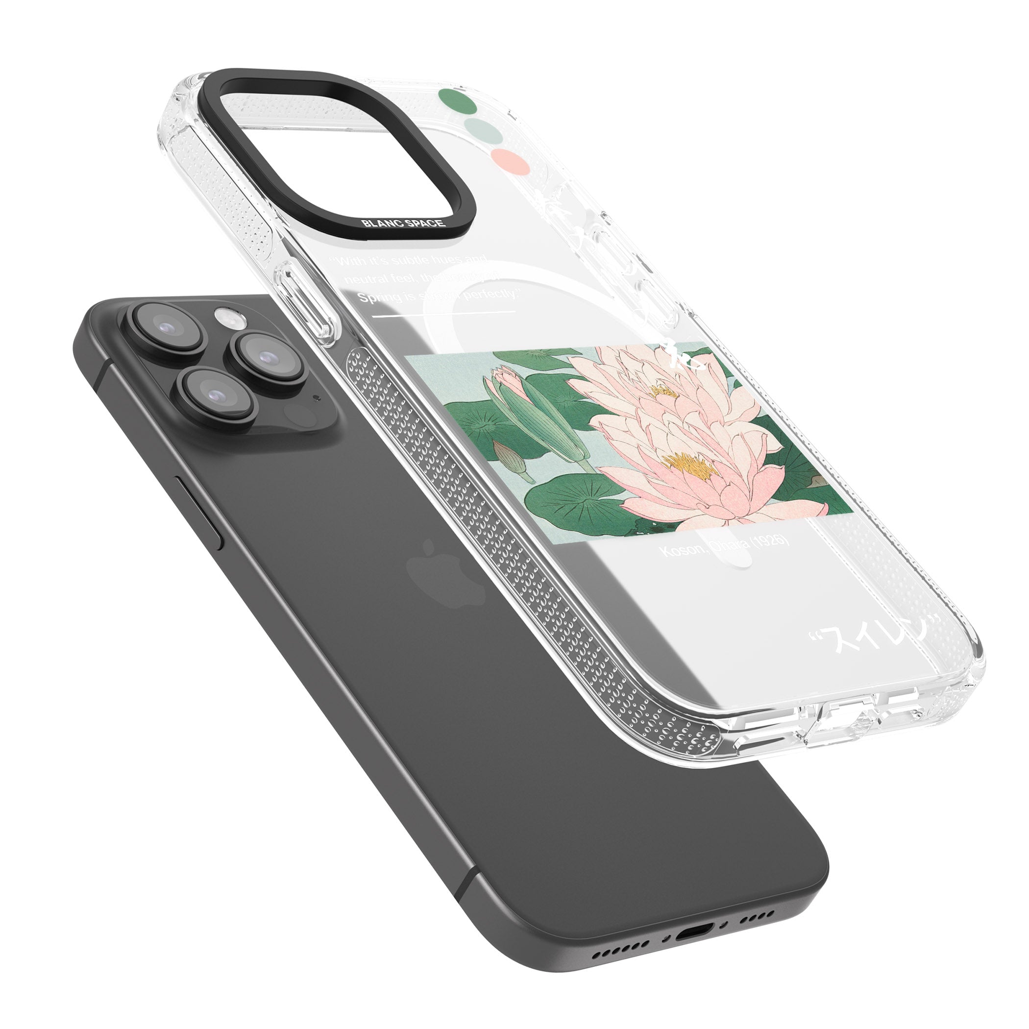 Water Lily iPhone 15 Pro Max / 15 Pro / 14 Pro Max / 14 Pro / 13 Pro Clear Case Impact Air - Blanc Space