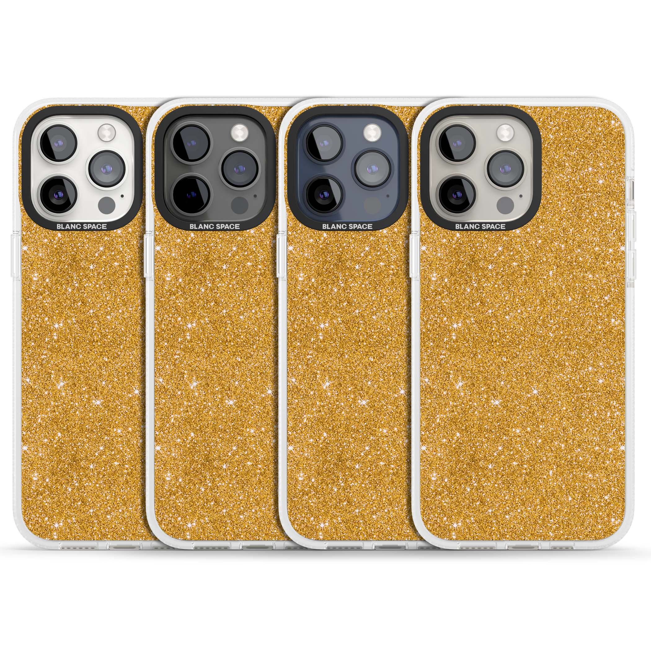 Gold Glitter gold glitter iPhone case featuring a shimmering sparkle wallpaper design in luxury gold | Clear Case Impact Air case for iPhone 15 Pro, iPhone 15 Pro Max