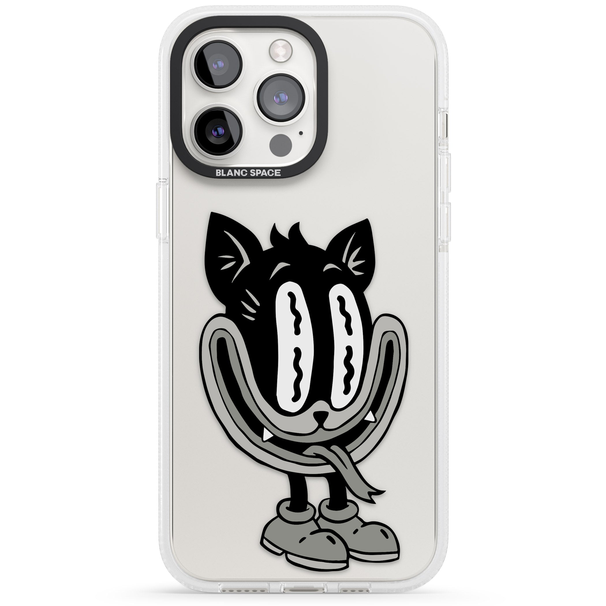 Faded Feline iPhone 15 Pro Max / 15 Pro / 14 Pro Max / 14 Pro / 13 Pro Clear Case Impact Air - Blanc Space