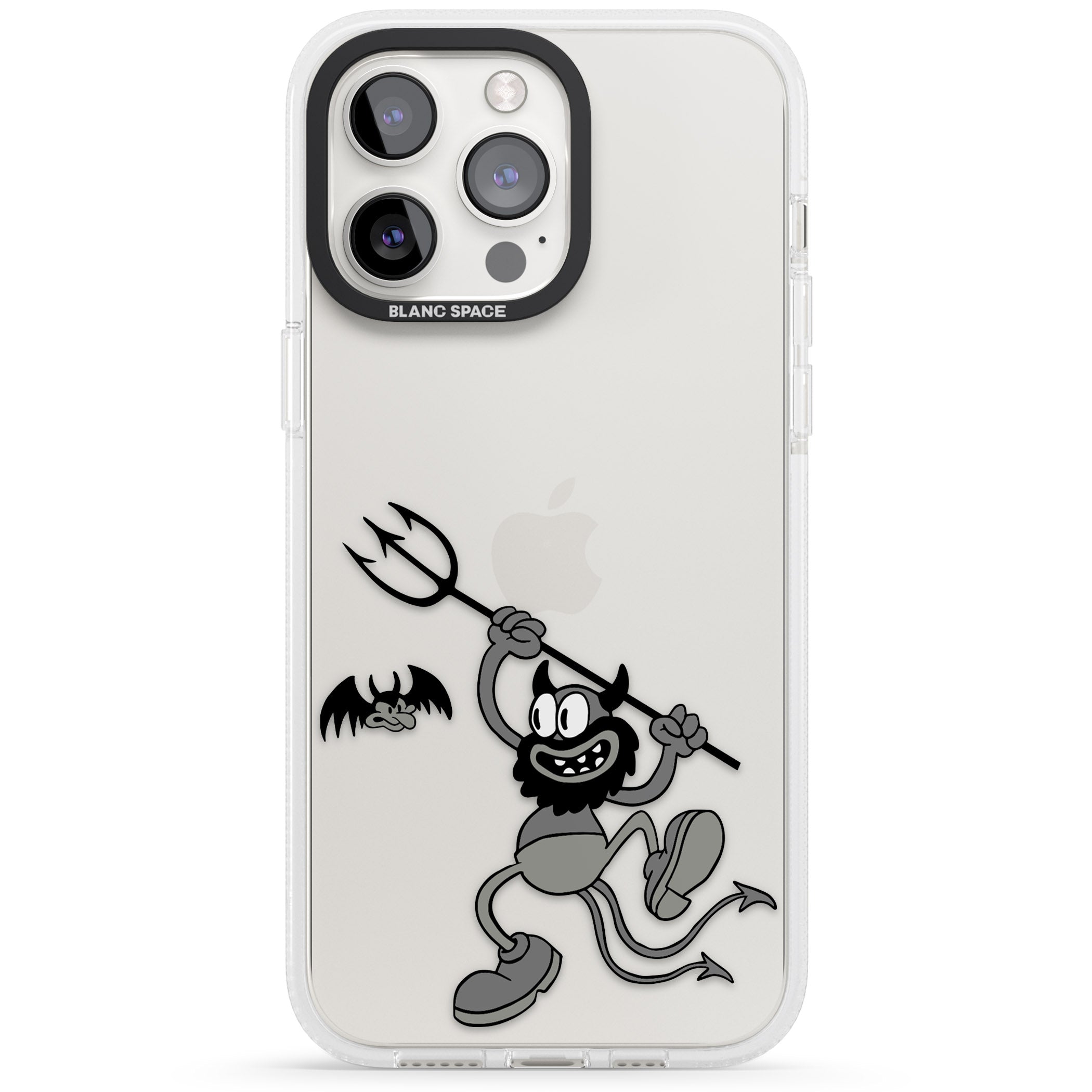 Dancing Devil iPhone 15 Pro Max / 15 Pro / 14 Pro Max / 14 Pro / 13 Pro Clear Case Impact Air - Blanc Space